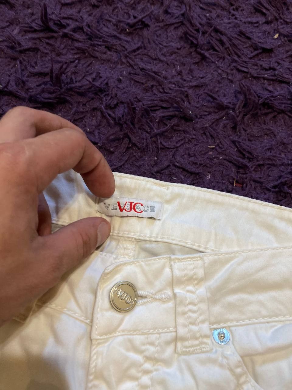 Versace vintage Versace white jeans luxury streetwear Y2K Size US 27 - 2 Thumbnail
