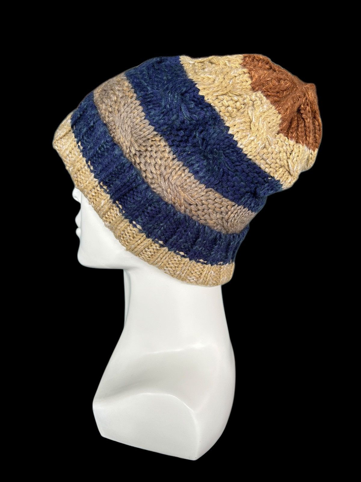 Japanese Brand × Kapital × Vintage Crochet Knitted Handmade big Beanie Hats Rare ☠️☠️ Size ONE SIZE - 2 Thumbnail