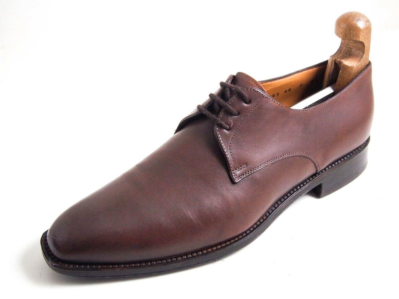 Santoni Derby Oxfords Brown Leather Mens Size EU 42.5 US 9.5