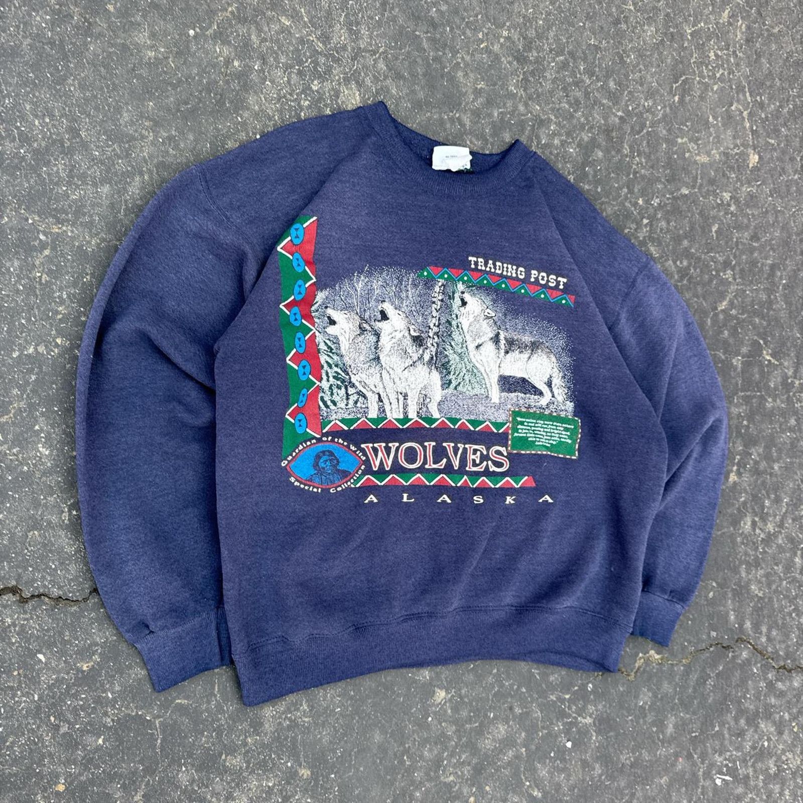 Vintage Vintage 90s Guardian of the Wolf Crewneck – Size Large Size US L / EU 52-54 / 3 - 2 Thumbnail