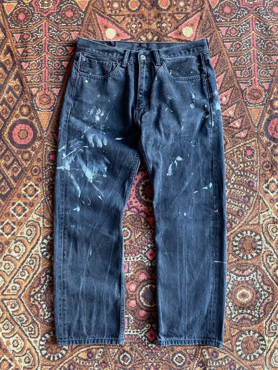 Levi's × Vintage Vintage Levis 505 Painted Denim Jeans Y2K Size US 34 / EU 50 - 1 Thumbnail