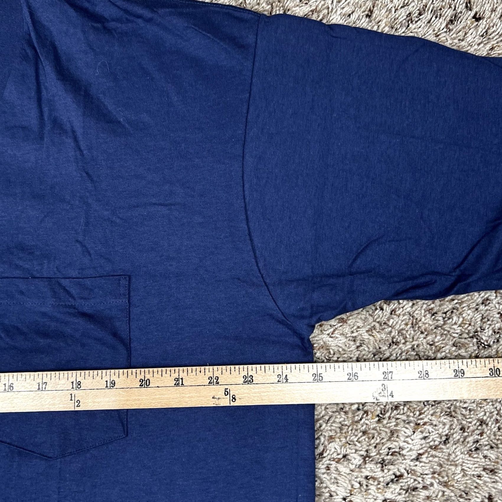 Sears VINTAGE The Mens Store T-Shirt Blue 90s Selvedge Pocket V-Neck XL Tall Big & Tall Mens Shirts Size US XL / EU 56 / 4 - 7 Thumbnail