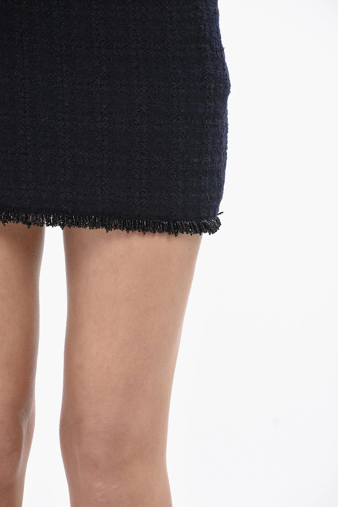 Givenchy og1mm0326 Tweed Mini Skirt in Blue Size 26" / US 2 / IT 38 - 3 Thumbnail