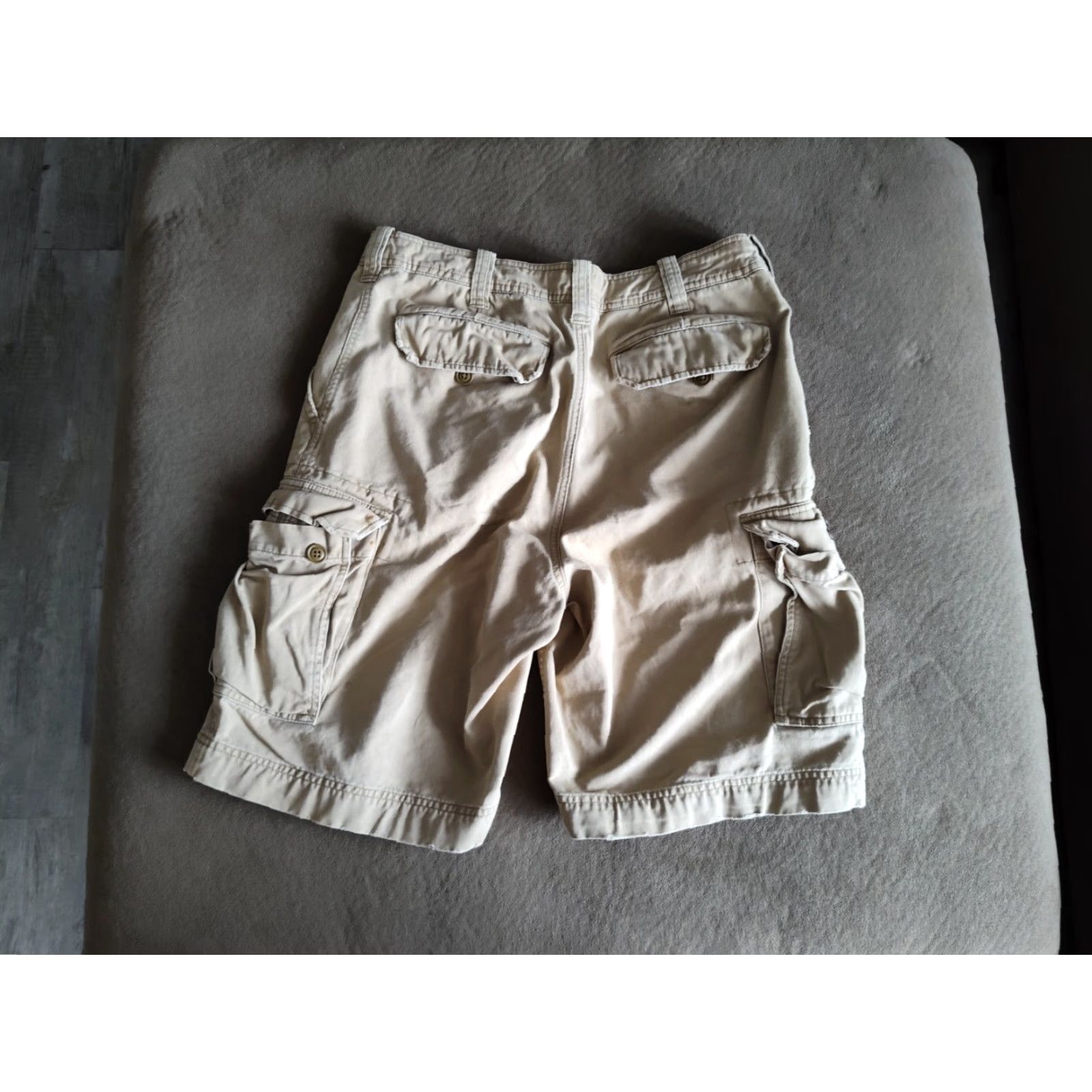 Abercrombie & Fitch VINTAGE Abercrombie & Fitch Men's Cargo Shorts 34 Khaki Distressed Y2K Casual Flat Front Size US 34 / EU 50 - 7 Thumbnail