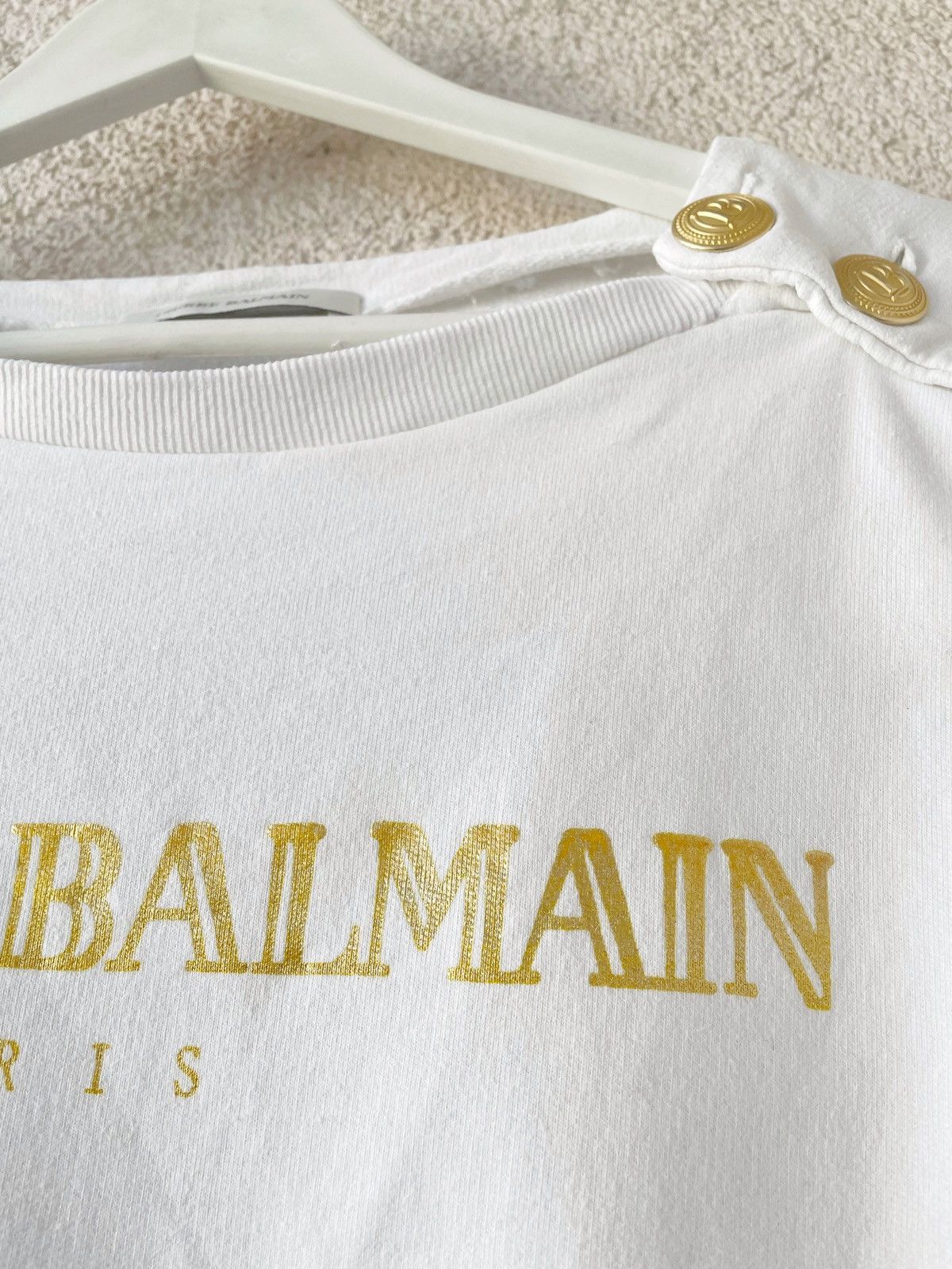 Pierre Balmain Pierre Balmain Big Logo White Women Sweatshirt Size 40/L Size L / US 10 / IT 46 - 4 Thumbnail