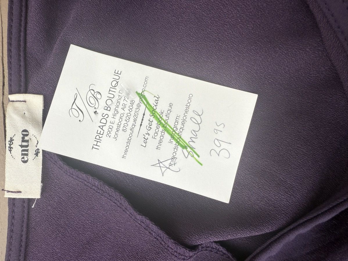 Other Entro One Shoulder Drape Top Poncho Blouse Deep Purple Small Size S / US 4 / IT 40 - 6 Thumbnail