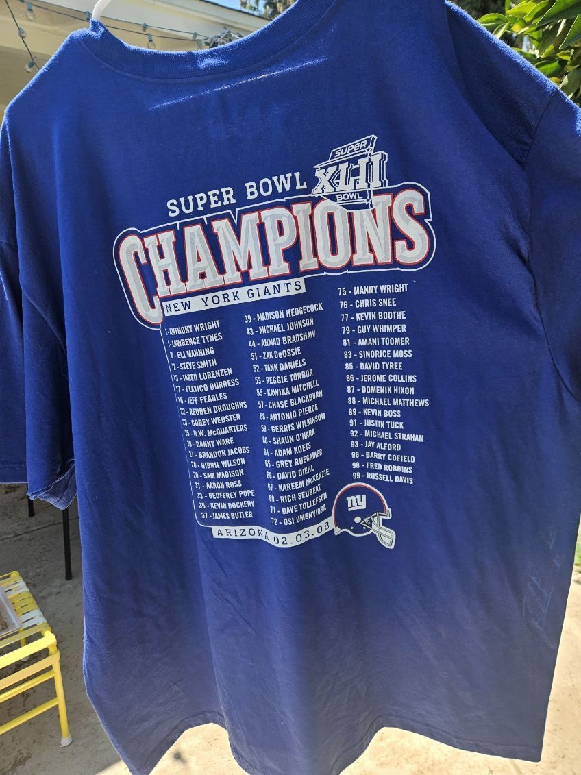 Reebok New York Giants 2008 Super Bowl Champions Reebok Tee Size US XXL / EU 58 / 5 - 2 Thumbnail