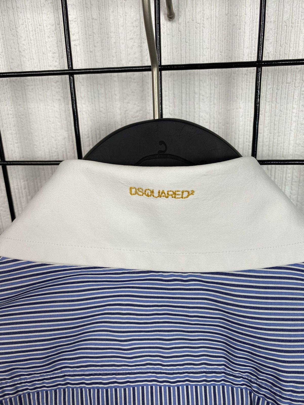 Dsquared2 Dsquared2 men striped shirt logo 50 size Blue white Size US M / EU 48-50 / 2 - 19 Thumbnail