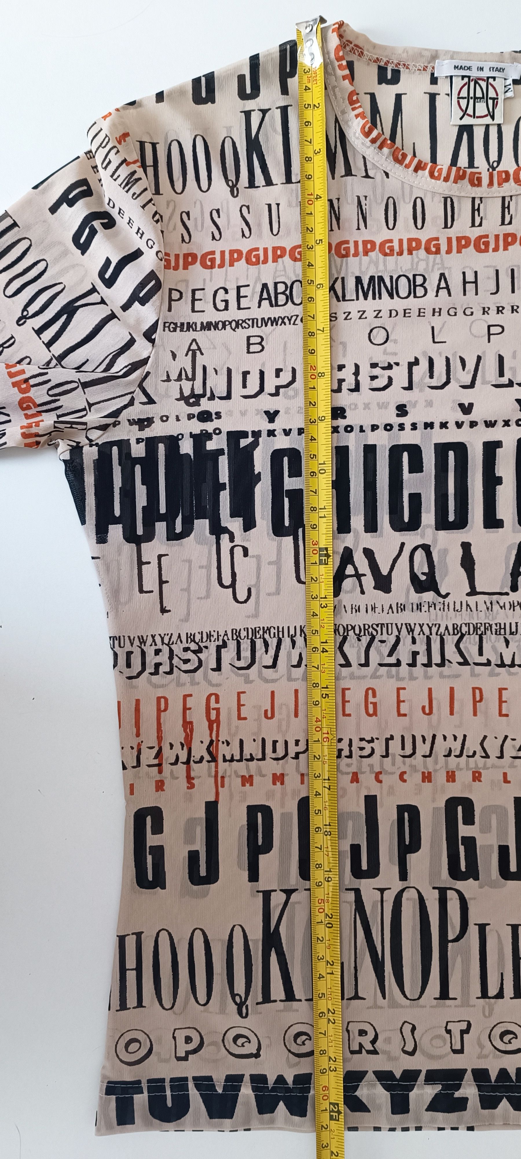 Jean Paul Gaultier Fall 1995 - Iconic letters lycra top Size US M / EU 48-50 / 2 - 9 Thumbnail