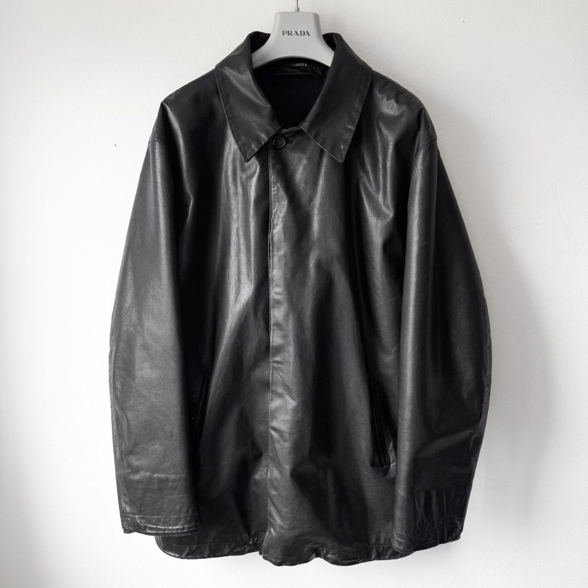 Jil Sander Jil Sander 2000’s Black Wool Lined Short Leather Coat Size US M / EU 48-50 / 2 - 1 Thumbnail