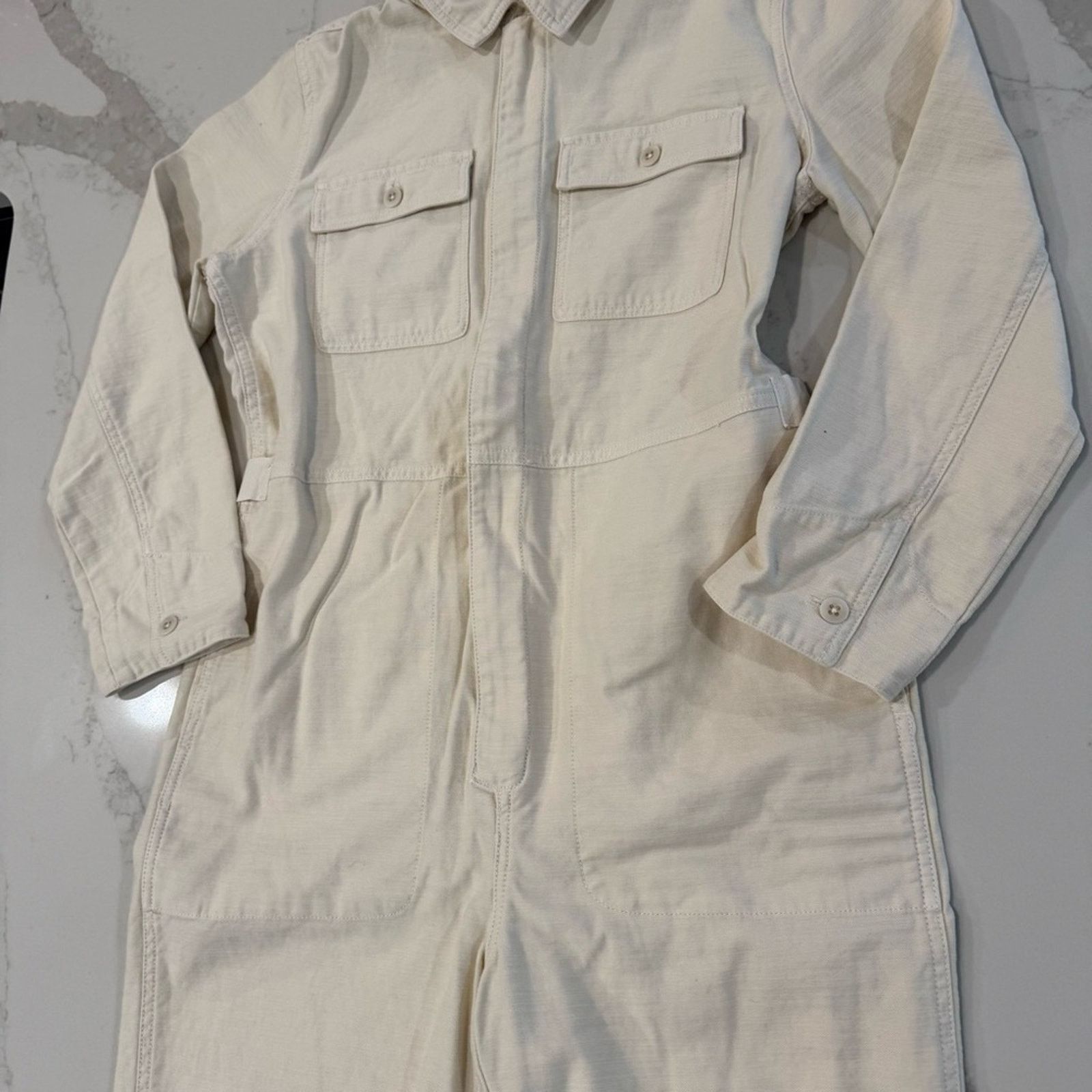 Madewell Madewell Long Sleeved Utility Coveralls Women’s Medium Ivory Size 32" / US 10 / IT 46 - 3 Thumbnail