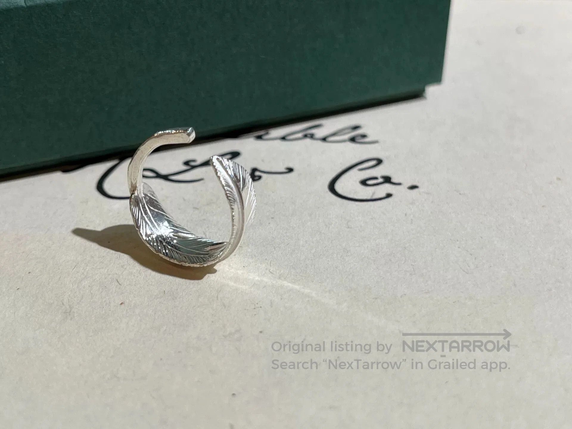 Takumi elegant silver feather ring adjustable size. Size ONE SIZE - 3 Thumbnail