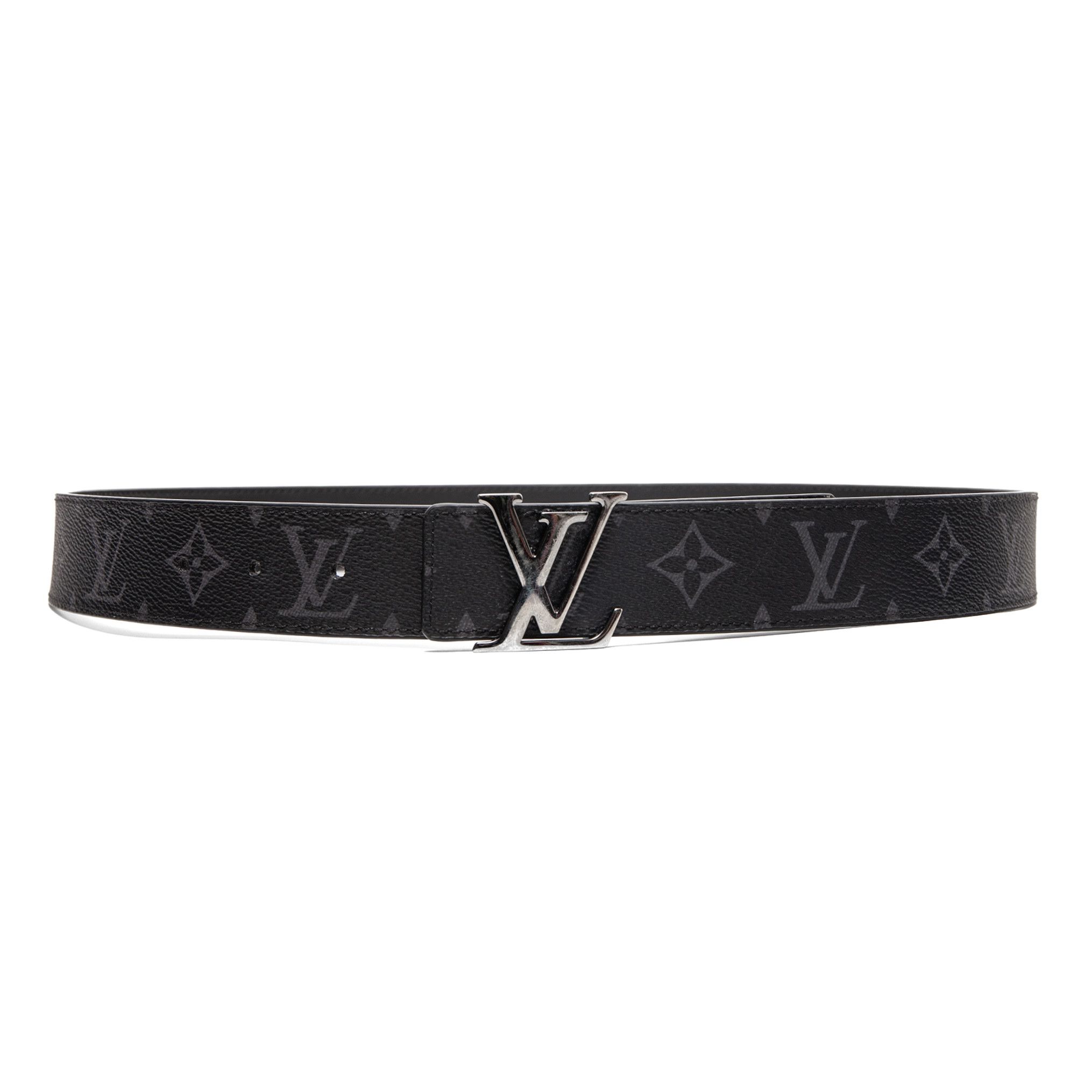 Louis Vuitton Initiales 35MM Reversible Monogram Belt Eclipse Black Gray Size ONE SIZE - 1 Thumbnail
