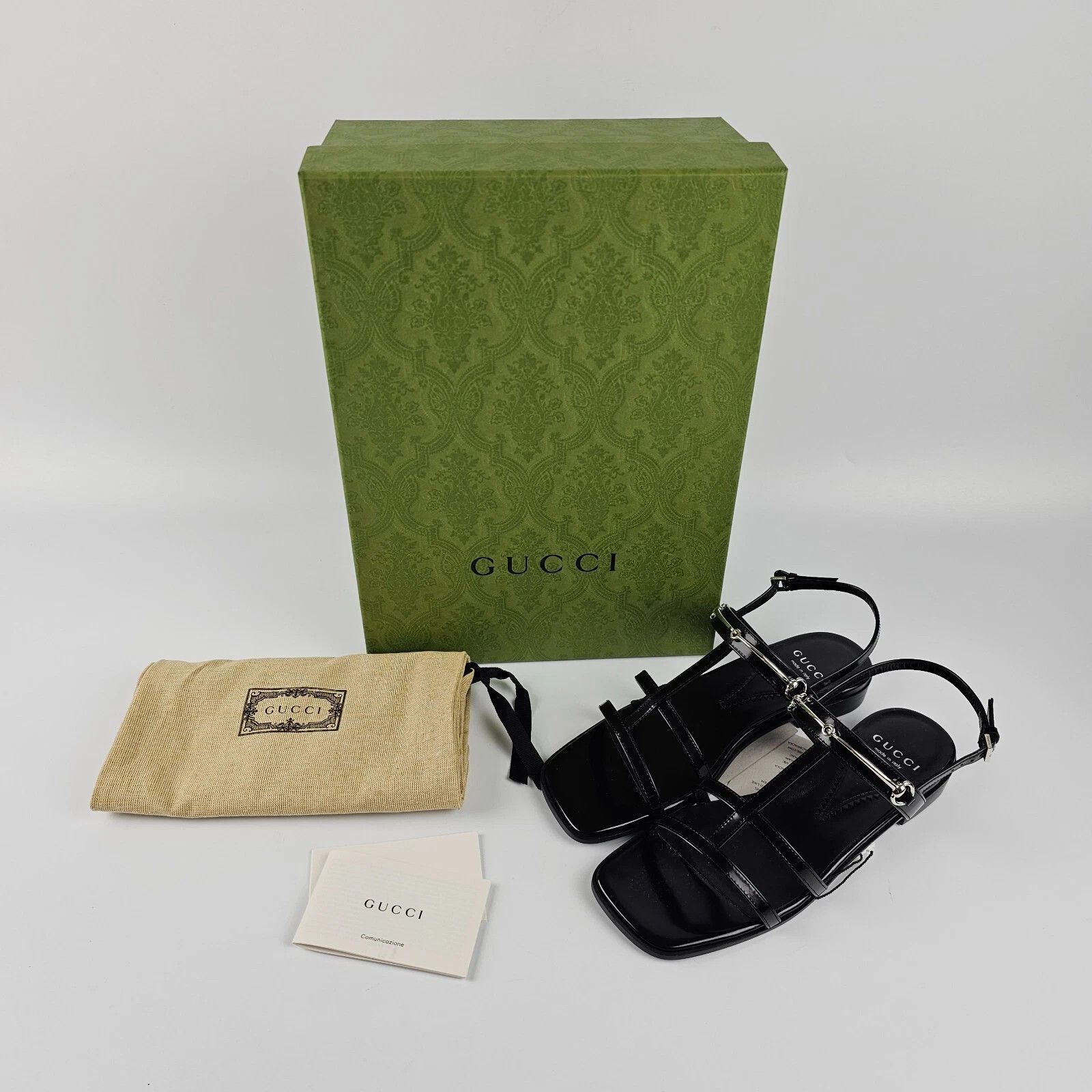 Gucci GUCCI Horsebit Black Leather Flat Sandals New & Authentic Size US 5 / IT 35 - 3 Thumbnail
