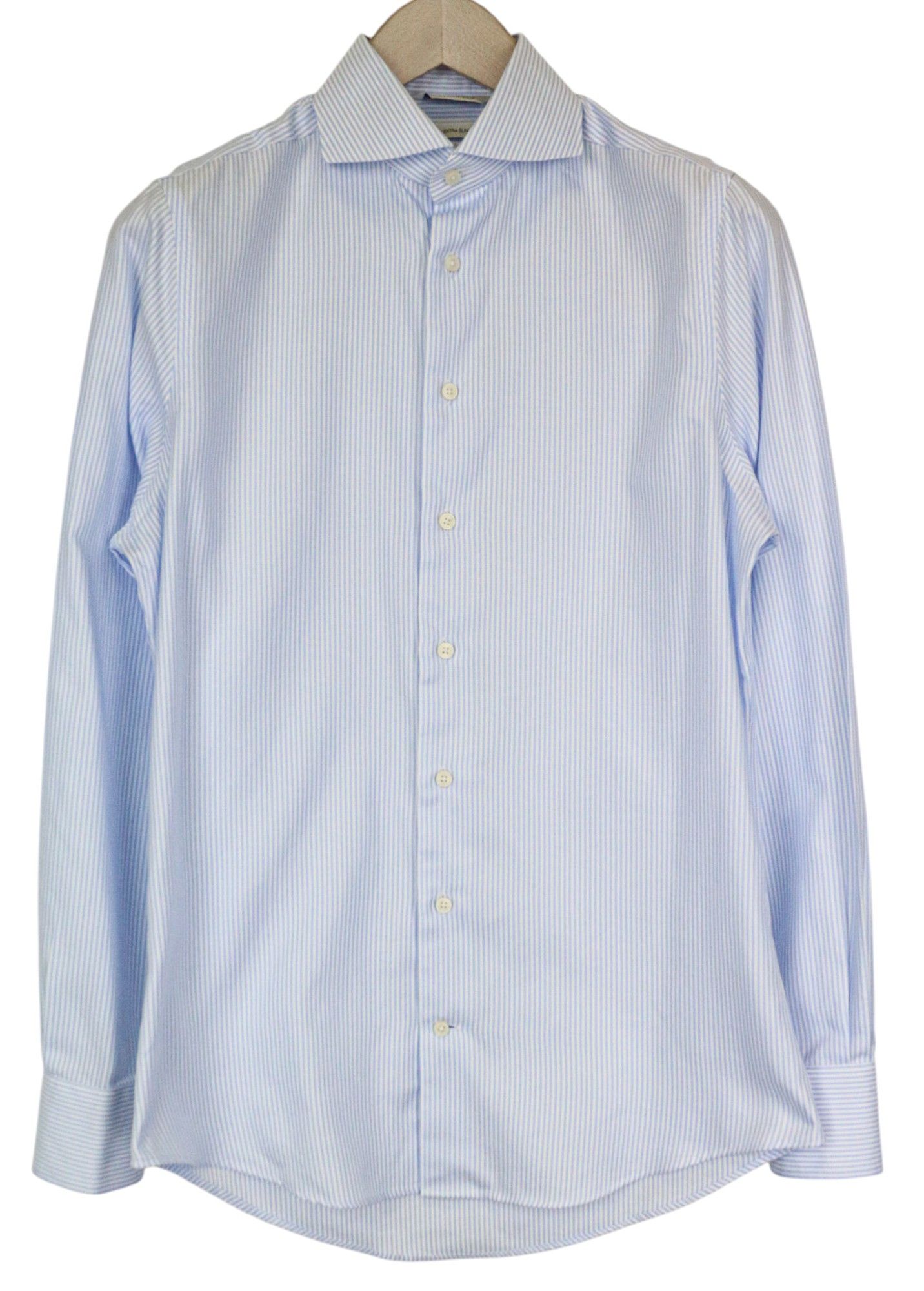 Suitsupply TRY ON XS 38/15 Blue Pinstripe Button Shirt 86600 Size 38R - 1 Thumbnail