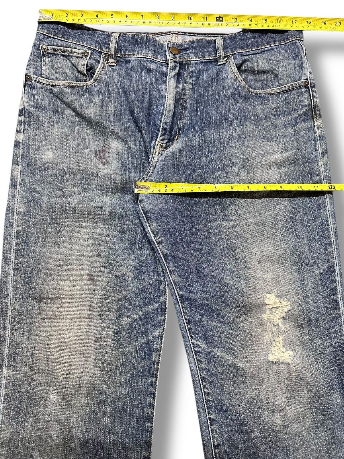 Japanese Brand Vintage Uniqlo Distressed Jeans With Baggy Loose Style Faded Size US 35 - 13 Thumbnail