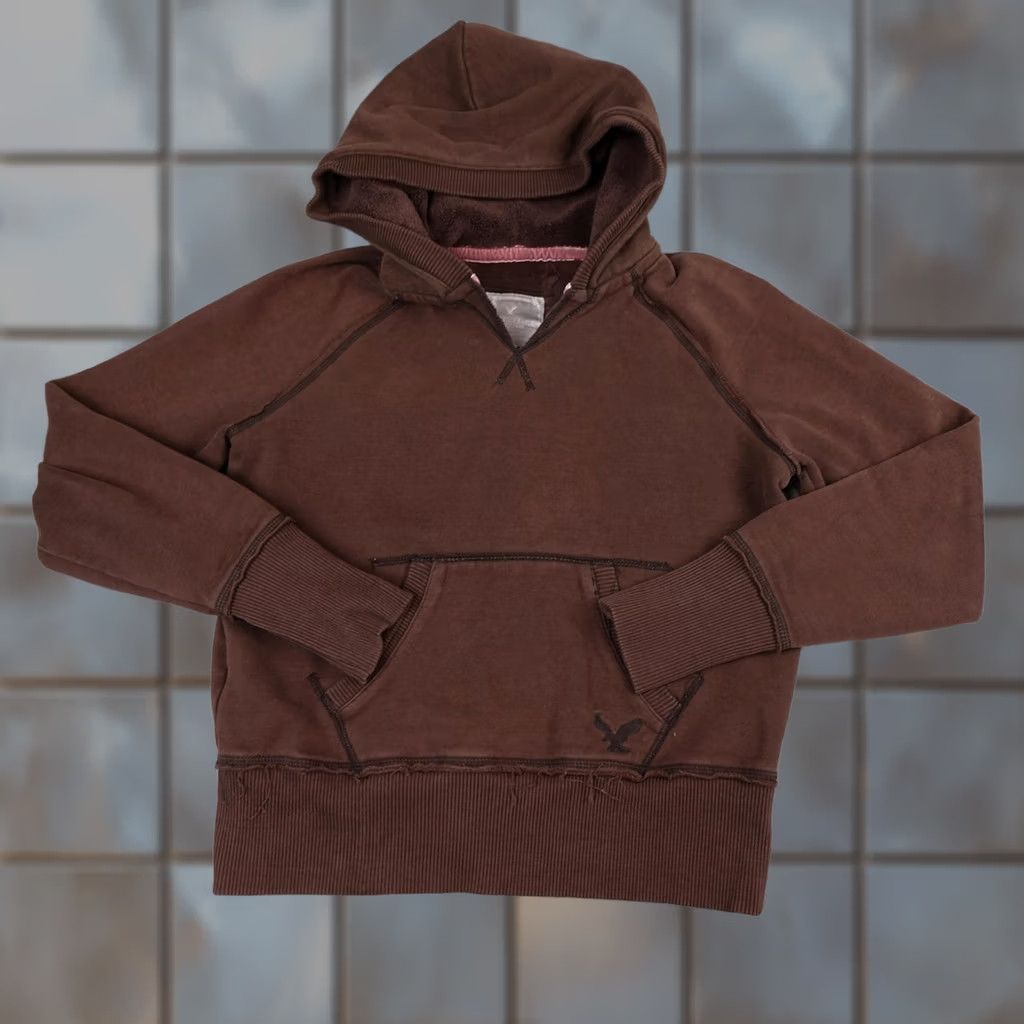 American Eagle Outfitters American Eagle Outfitters Hoodie Womens Medium Brown Fleece Lined Pullover Sweatshirt Y2K Vintage: No Size M / US 6-8 / IT 42-44 - 1 Thumbnail