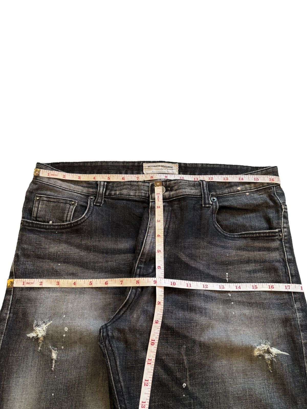 Japanese Brand Vintage Japanese Brand Paint Faded Wash Ripped Slim Jeans Size US 33 - 12 Thumbnail