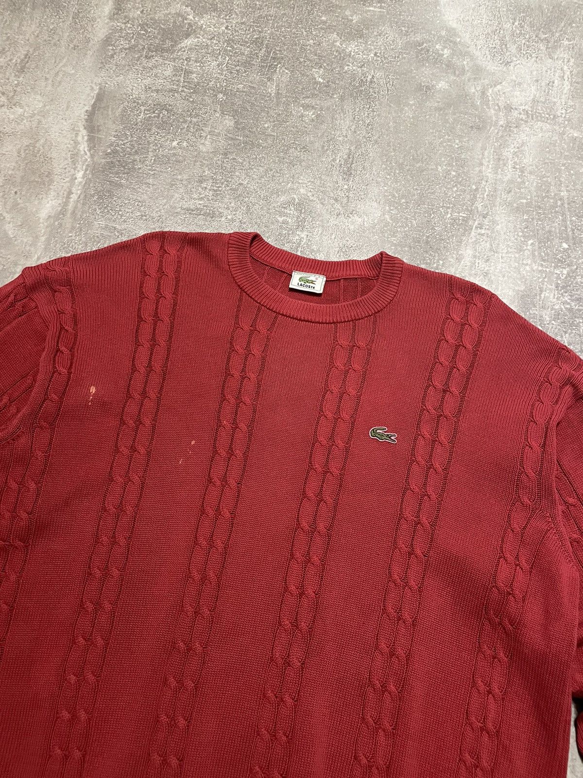 Lacoste Vintage Lacoste Cable Knit Sweater 90s Size US XL / EU 56 / 4 - 2 Thumbnail