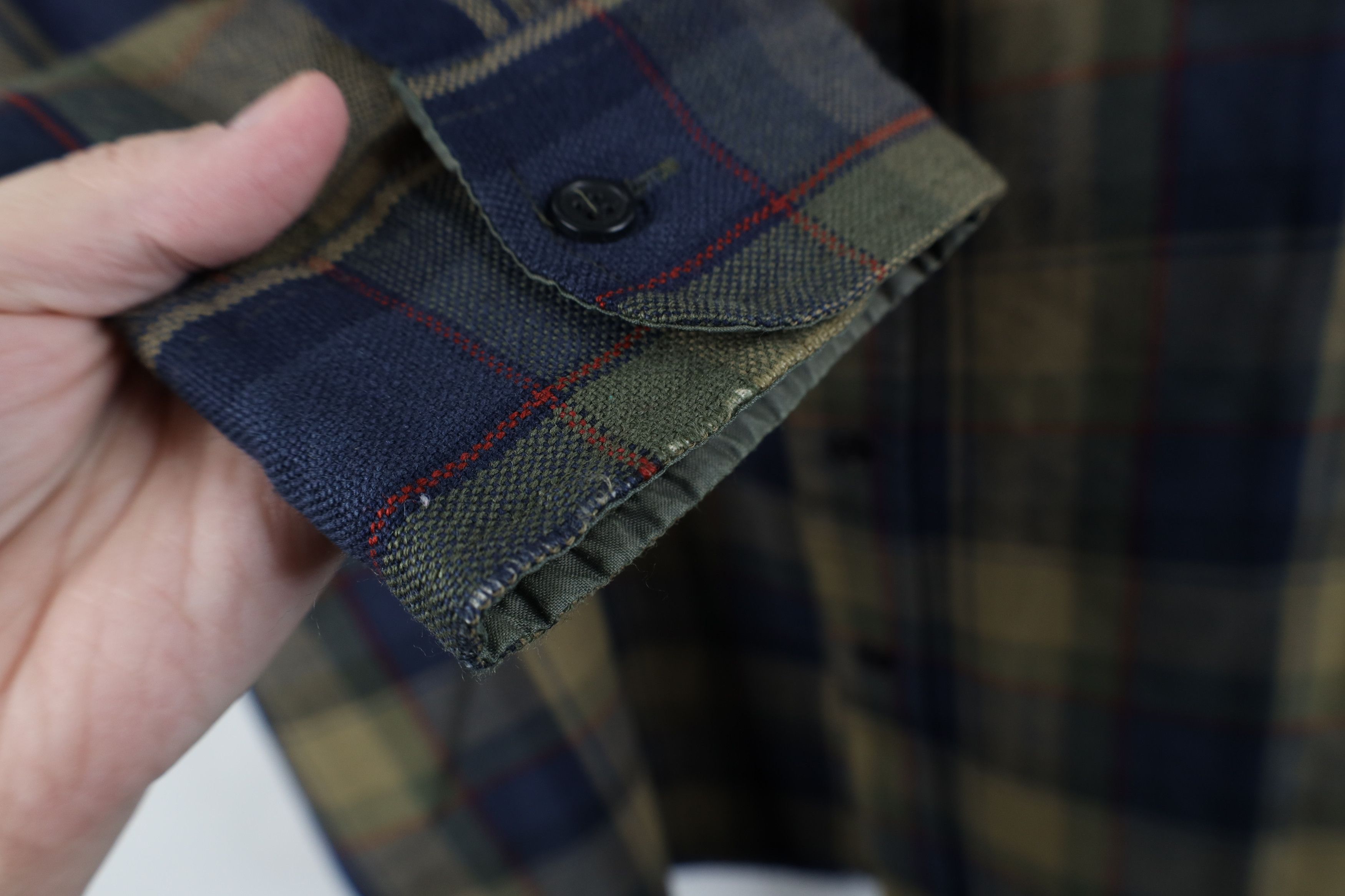Vintage Vintage 80s 90s Streetwear Knit Collared Button Shirt Plaid Size US XL / EU 56 / 4 - 5 Thumbnail