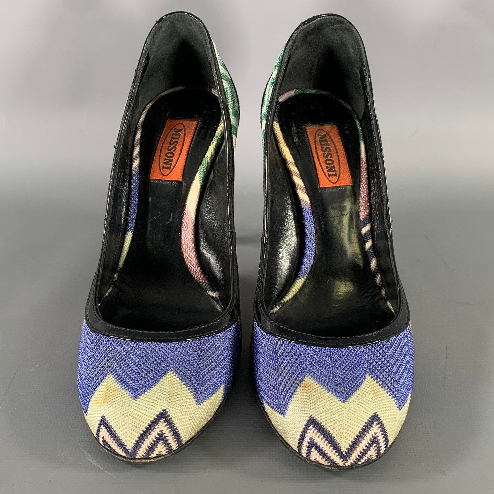 Missoni MISSONI Size 7.5 Purple Green Chevron Pumps Size US 7.5 / IT 37.5 - 4 Thumbnail