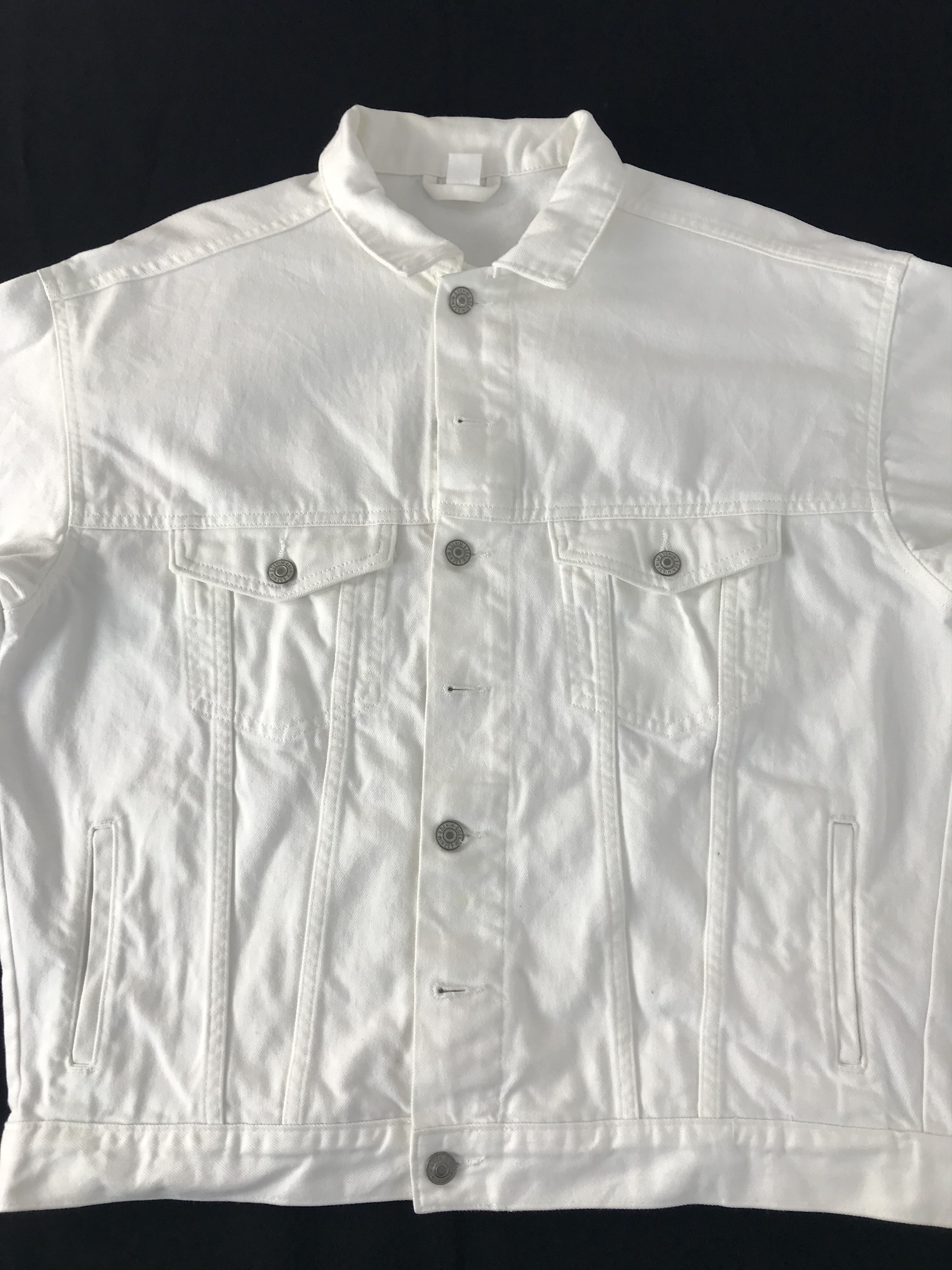 Zara Zara White Denim Jacket Trucker Streetwear Fashion Size S / US 4 / IT 40 - 3 Thumbnail