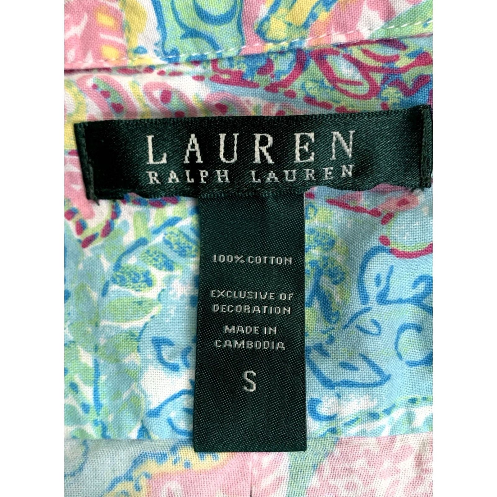 Ralph Lauren Lauren Ralph Lauren Shirt Womens Small Pastel Paisley Garden Party Blouse Size S / US 4 / IT 40 - 5 Thumbnail