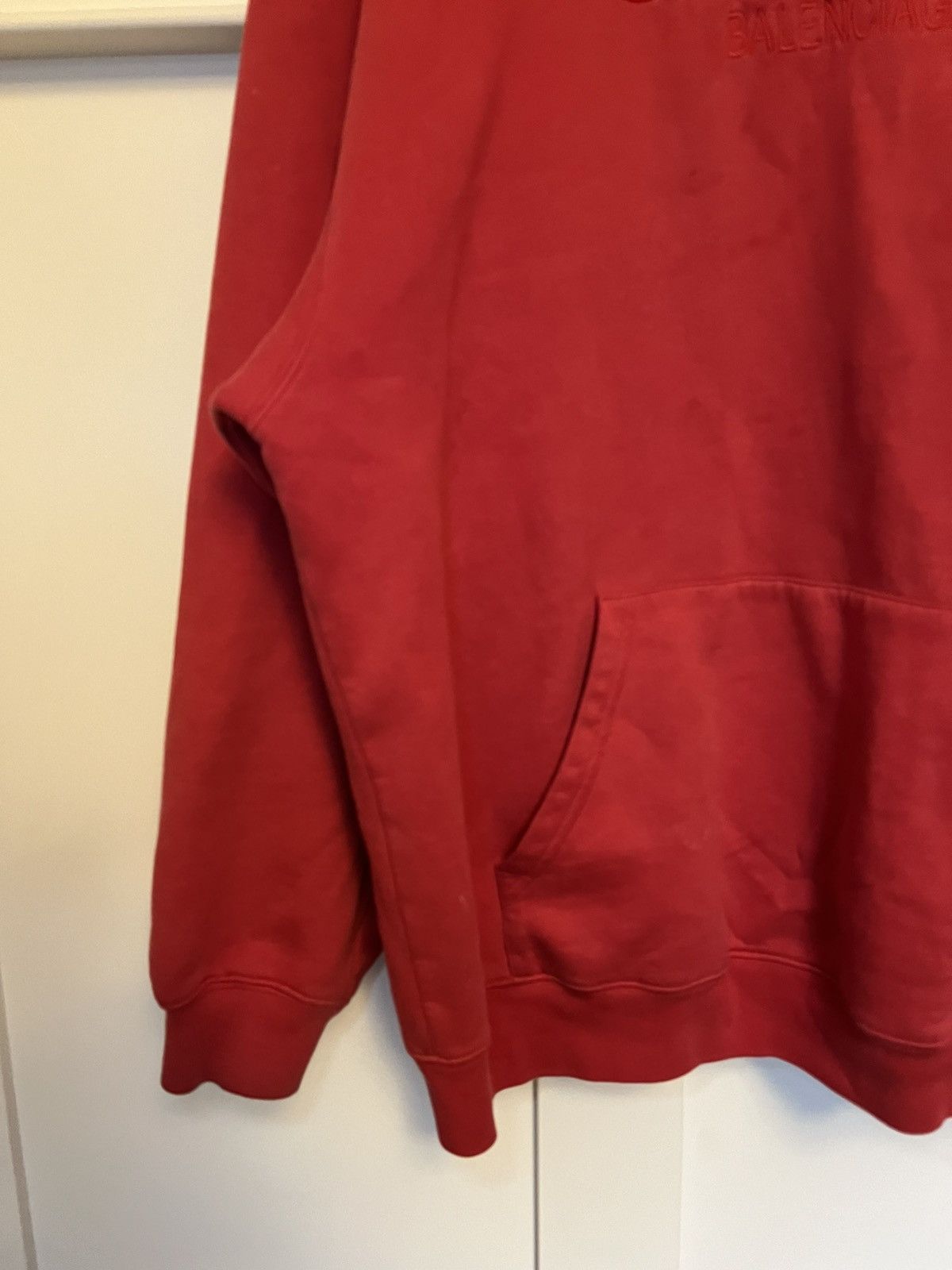 Balenciaga Balenciaga 017 SINNERS embroidered faded red pullover hoodie Size US L / EU 52-54 / 3 - 7 Thumbnail