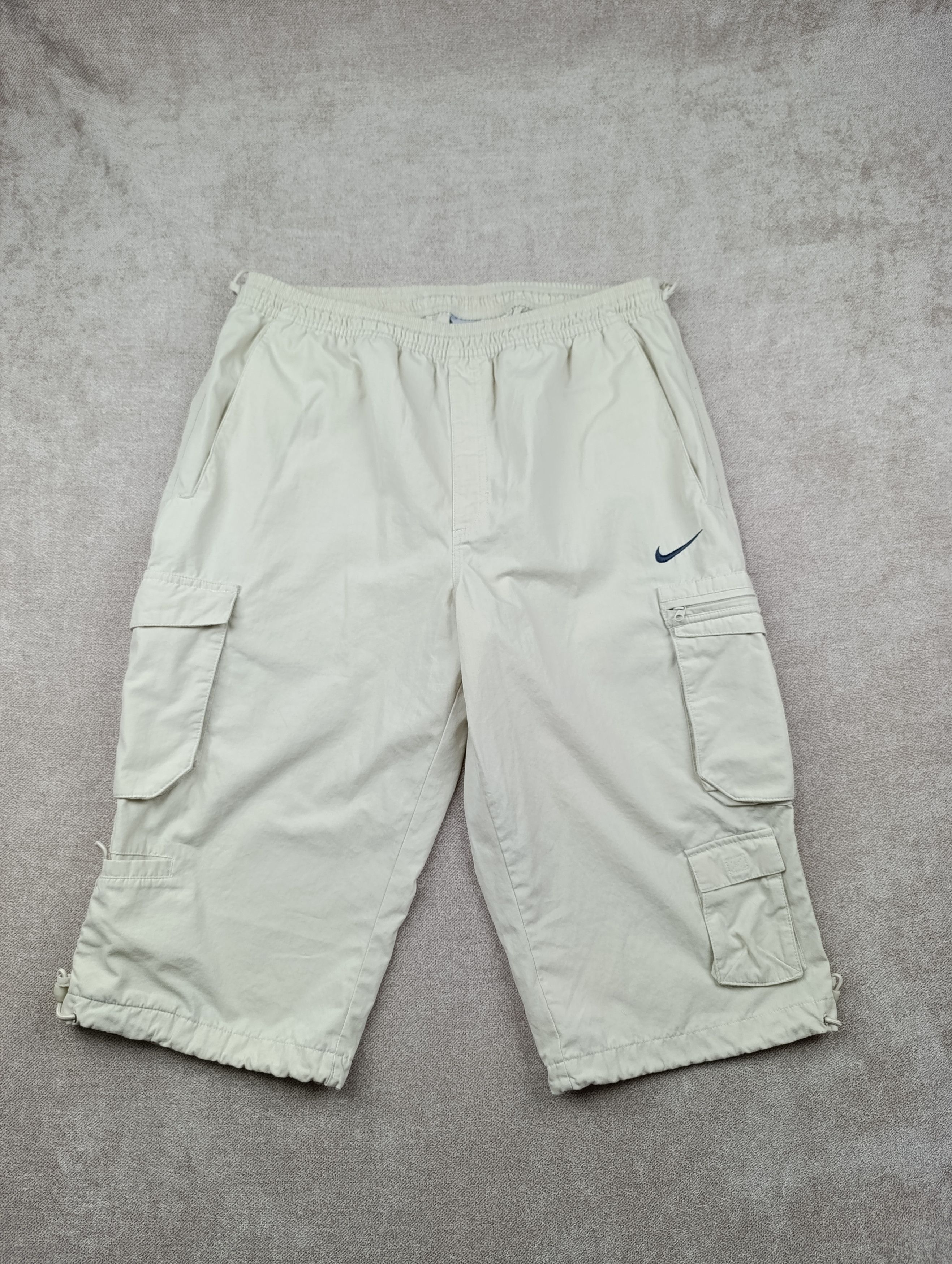 Nike Nike Mens Vintage Cargo Shorts Drawstring Breeches Size US 34 / EU 50 - 2 Thumbnail