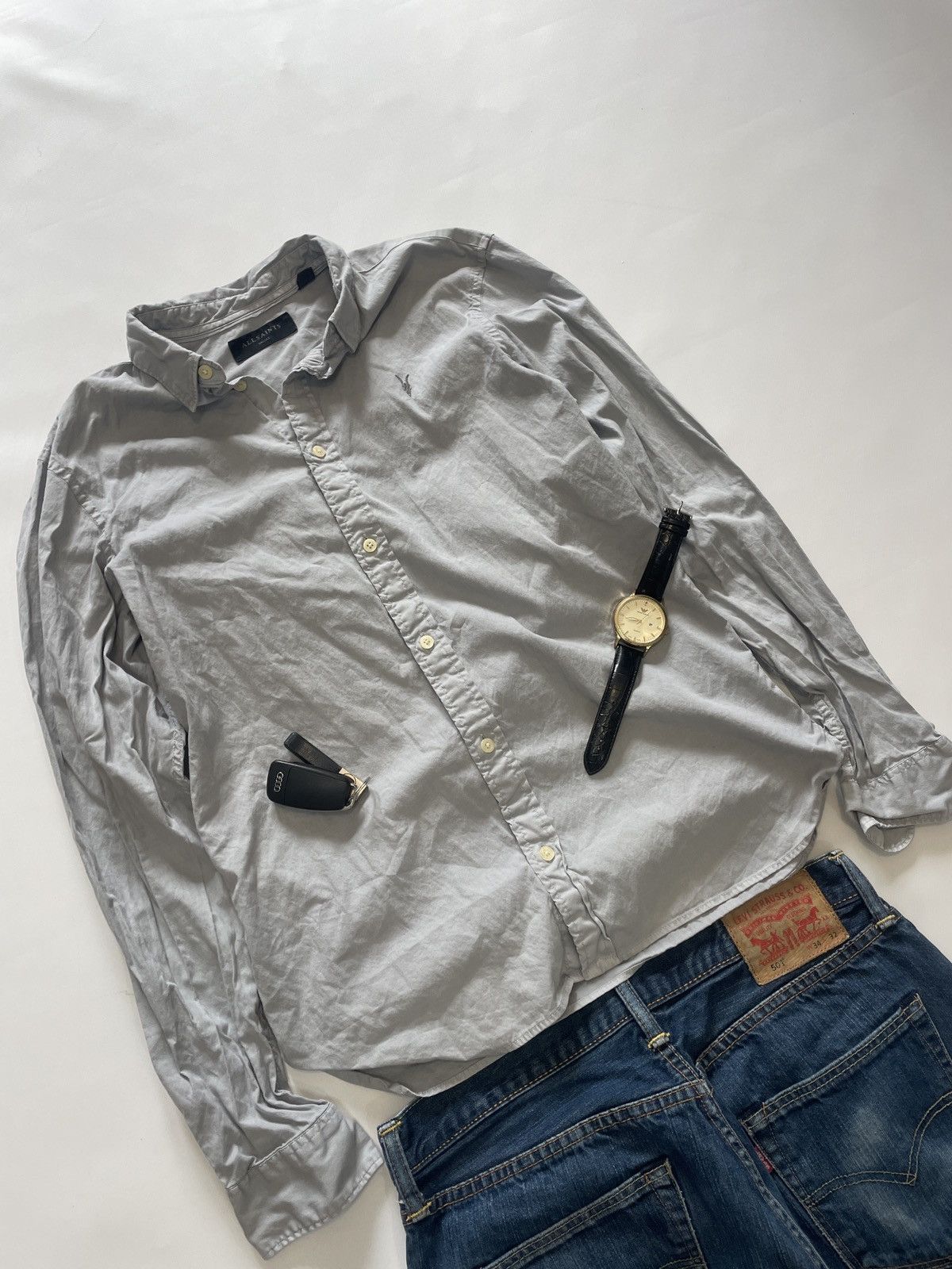 Allsaints AllSaints "Redondo Slim Fit Shirt Minimalist Indie Aesthetic Size US S / EU 44-46 / 1 - 3 Thumbnail