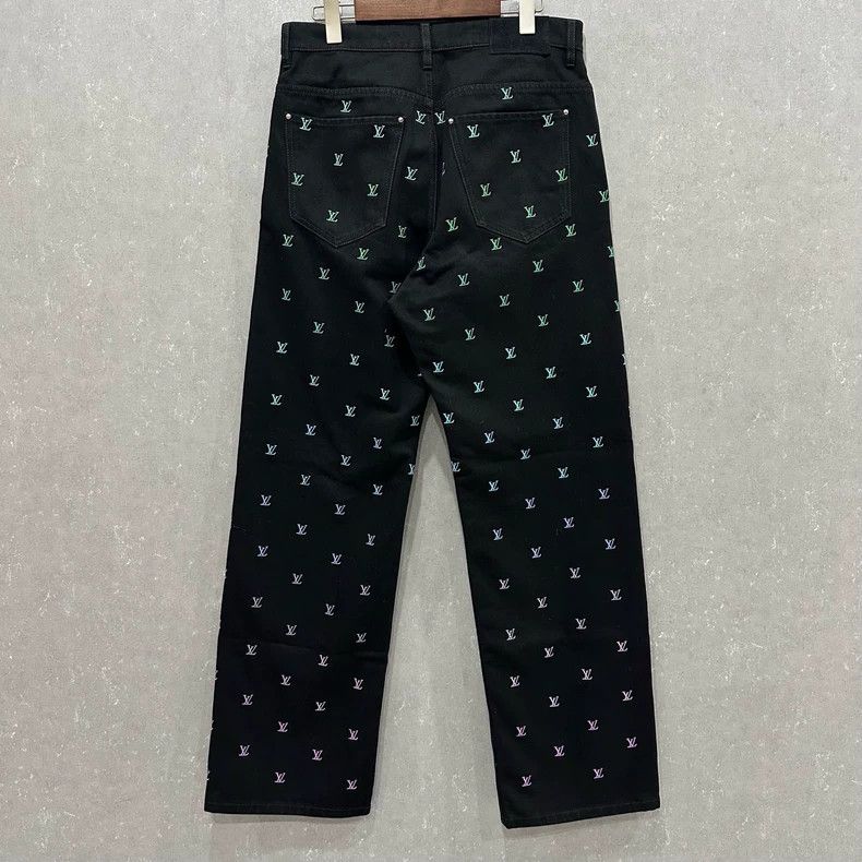 Louis Vuitton Louis Vuitton Logo Embroidered Jeans Size US 33 - 2 Thumbnail
