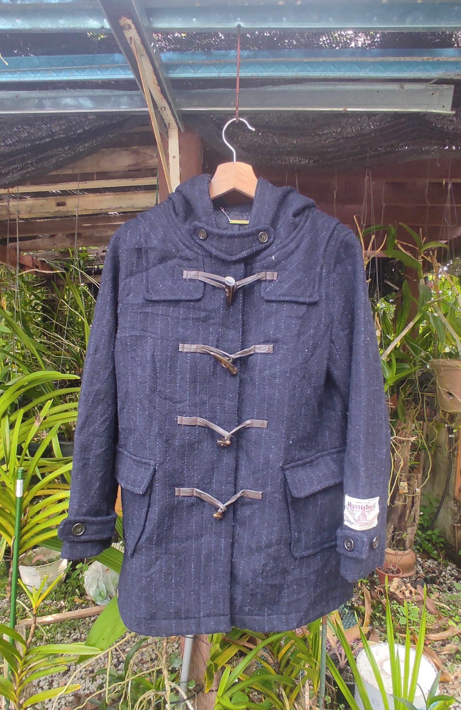 Harris Tweed Handwoven Wool Duffel Jacket