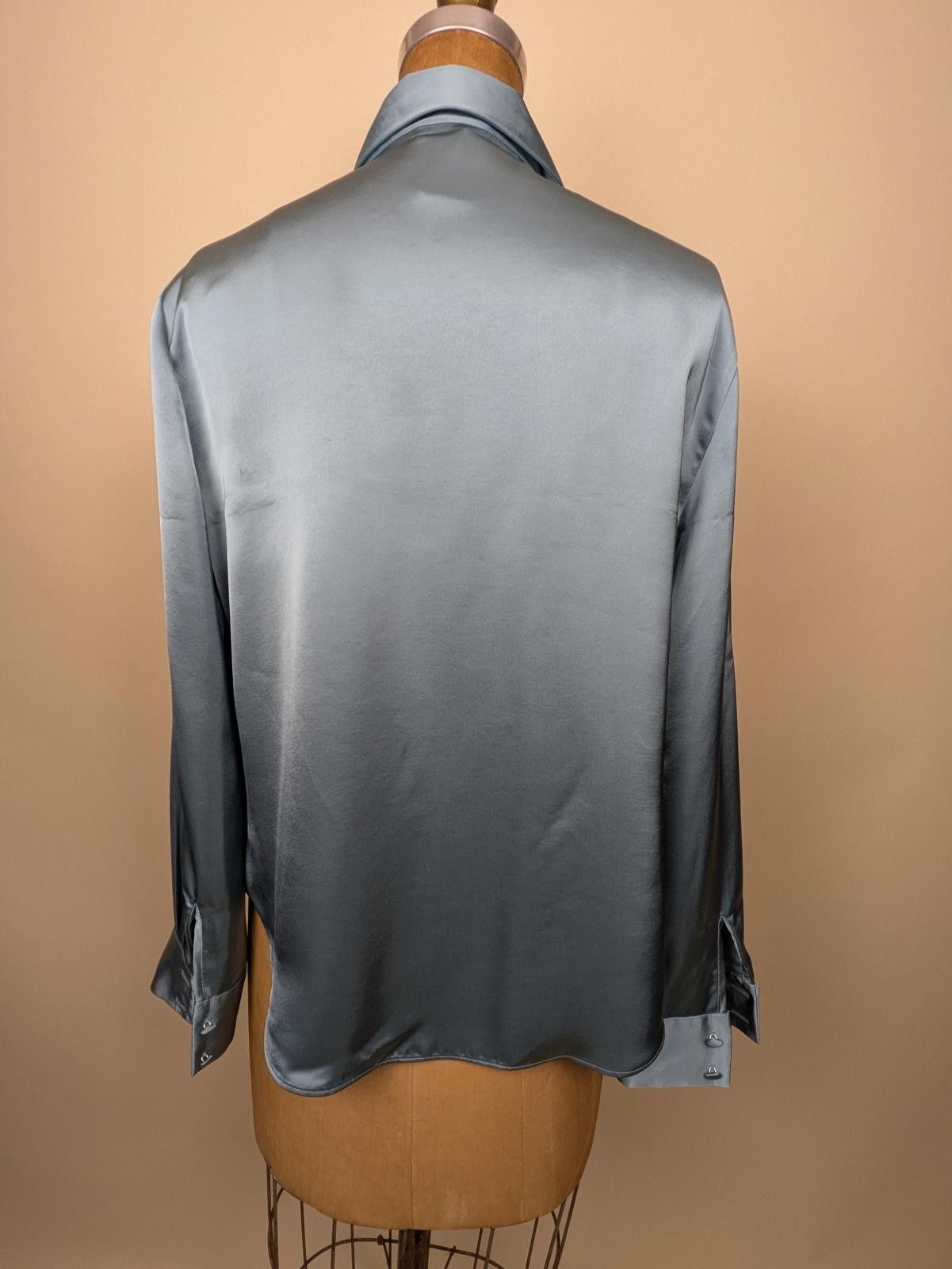Emporio Armani Armani ice blue satin button up shirt Size M / US 6-8 / IT 42-44 - 3 Thumbnail