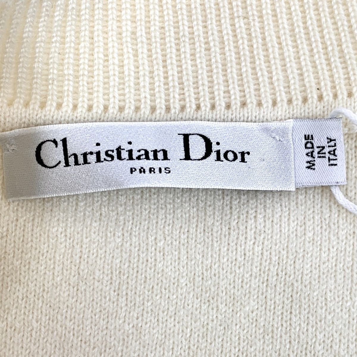 Dior Dior Beige Striped Trim Cashmere Long Sleeve Knitwear K26WX Size XS / US 0-2 / IT 36-38 - 6 Thumbnail