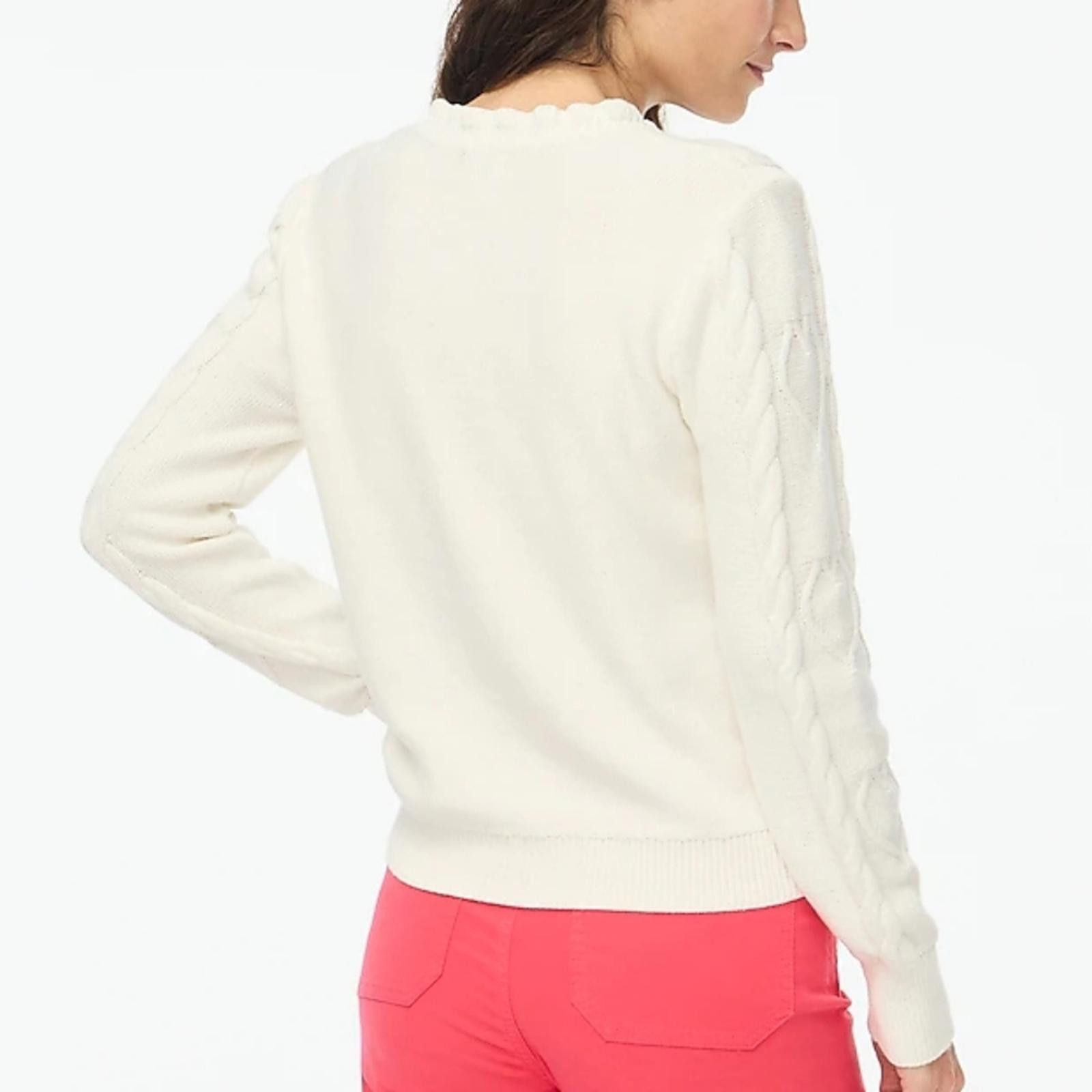 J.Crew J Crew Cable-knit hearts crewneck sweater Size L / US 10 / IT 46 - 5 Thumbnail