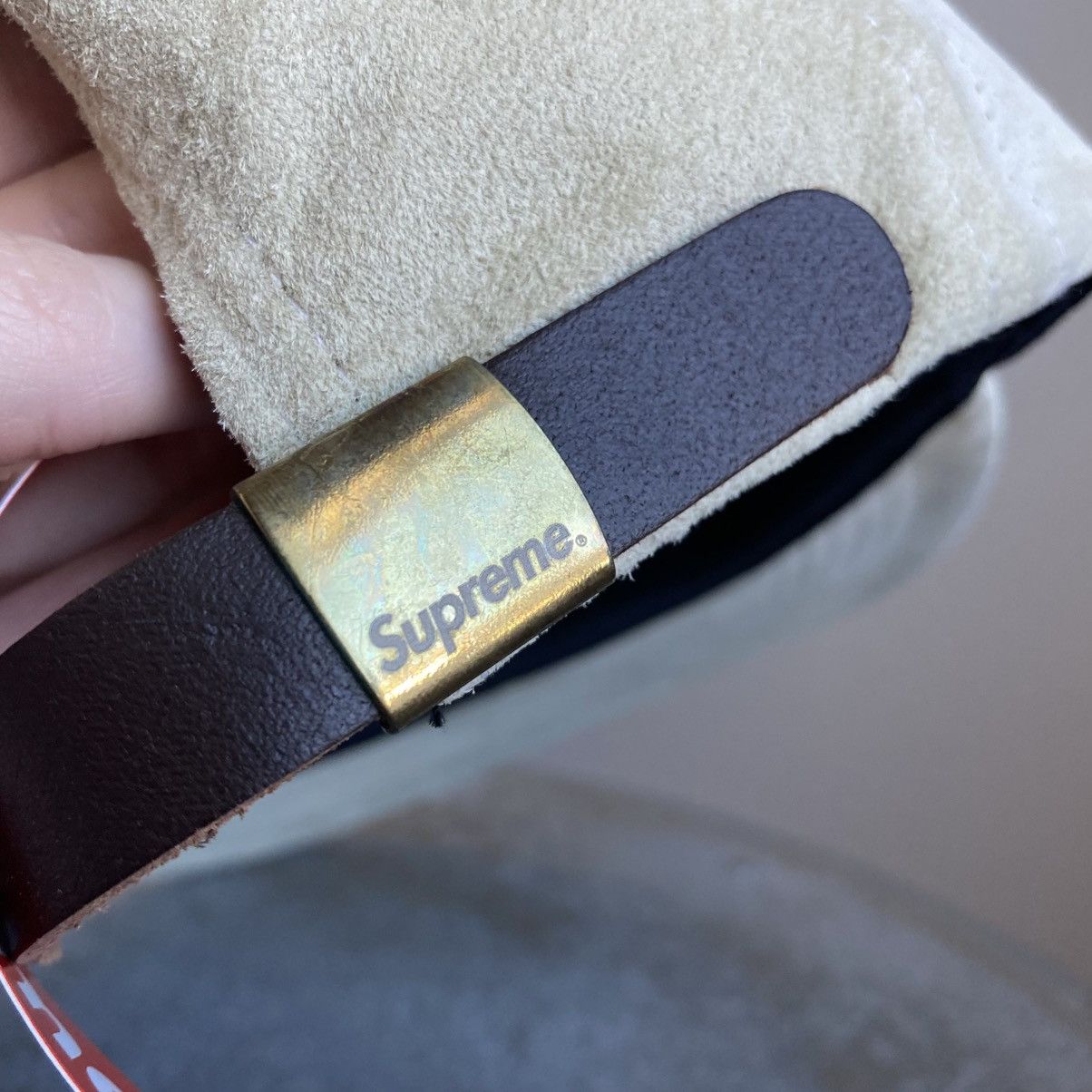 Supreme Supreme Suede S Logo 6 Panel Hat (Tan) Size ONE SIZE - 8 Thumbnail