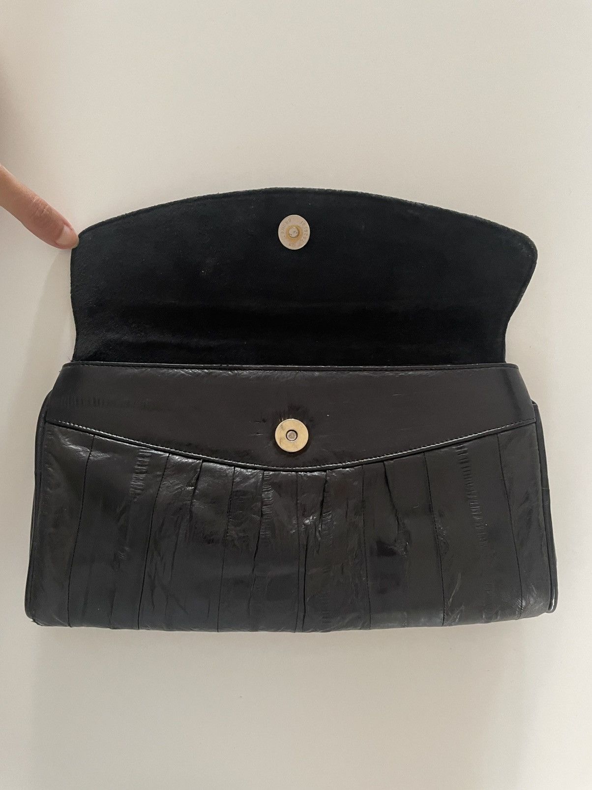 Vintage Vintage Black Leather Clutch Size ONE SIZE - 5 Thumbnail