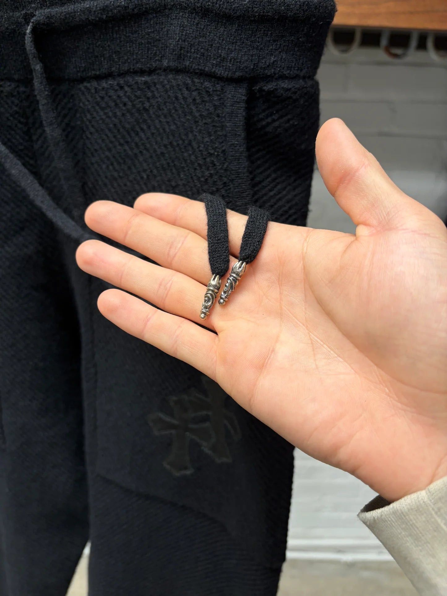 Chrome Hearts Chrome Hearts Cashmere Leather Cross Patch Sweatpants Size US 32 / EU 48 - 3 Thumbnail