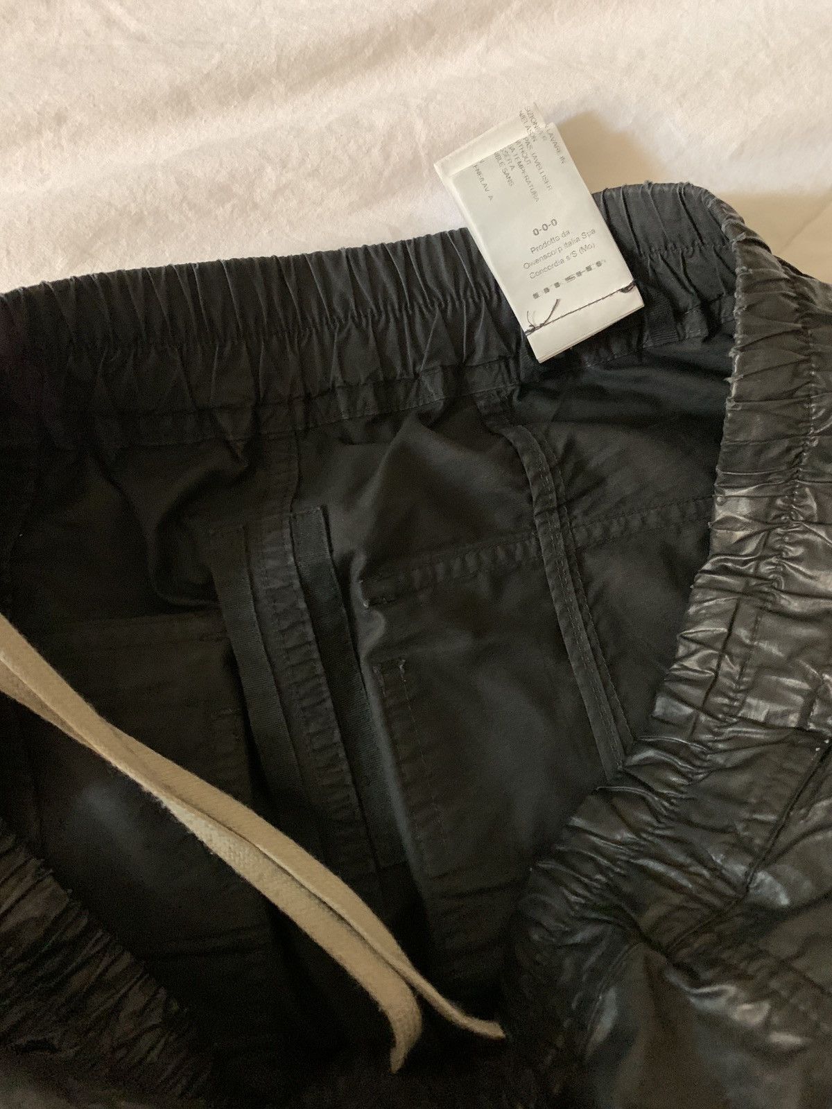 Rick Owens Drkshdw BLACK WAX POPLIN CREATCH DRKSHDW LOOSE CROP FIT CARGO PANTS Size US 31 - 7 Thumbnail