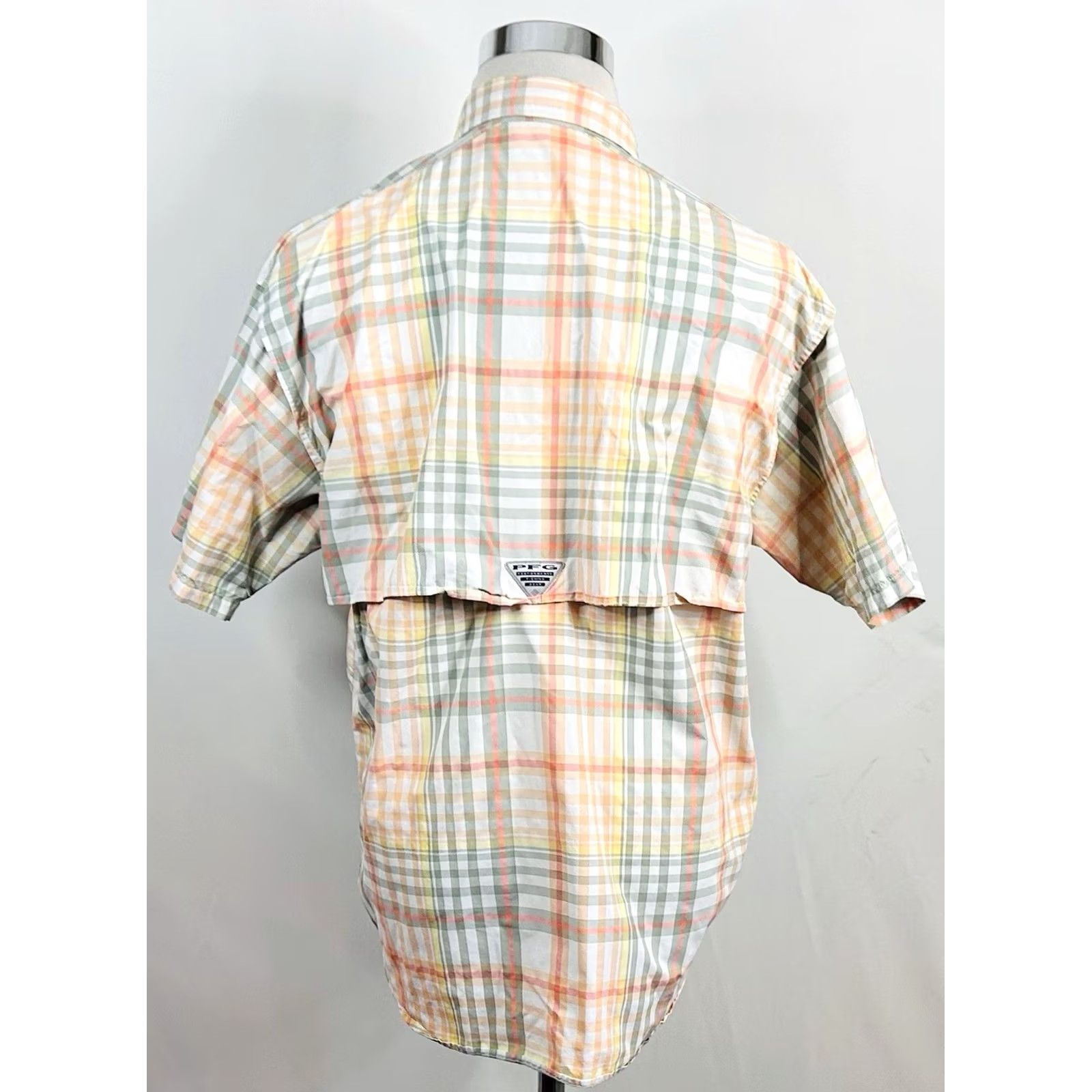 Vintage Columbia PFG Short Sleeve Button-Up Shirt Orange Plaid Vented Bahama Tech Size US M / EU 48-50 / 2 - 4 Thumbnail