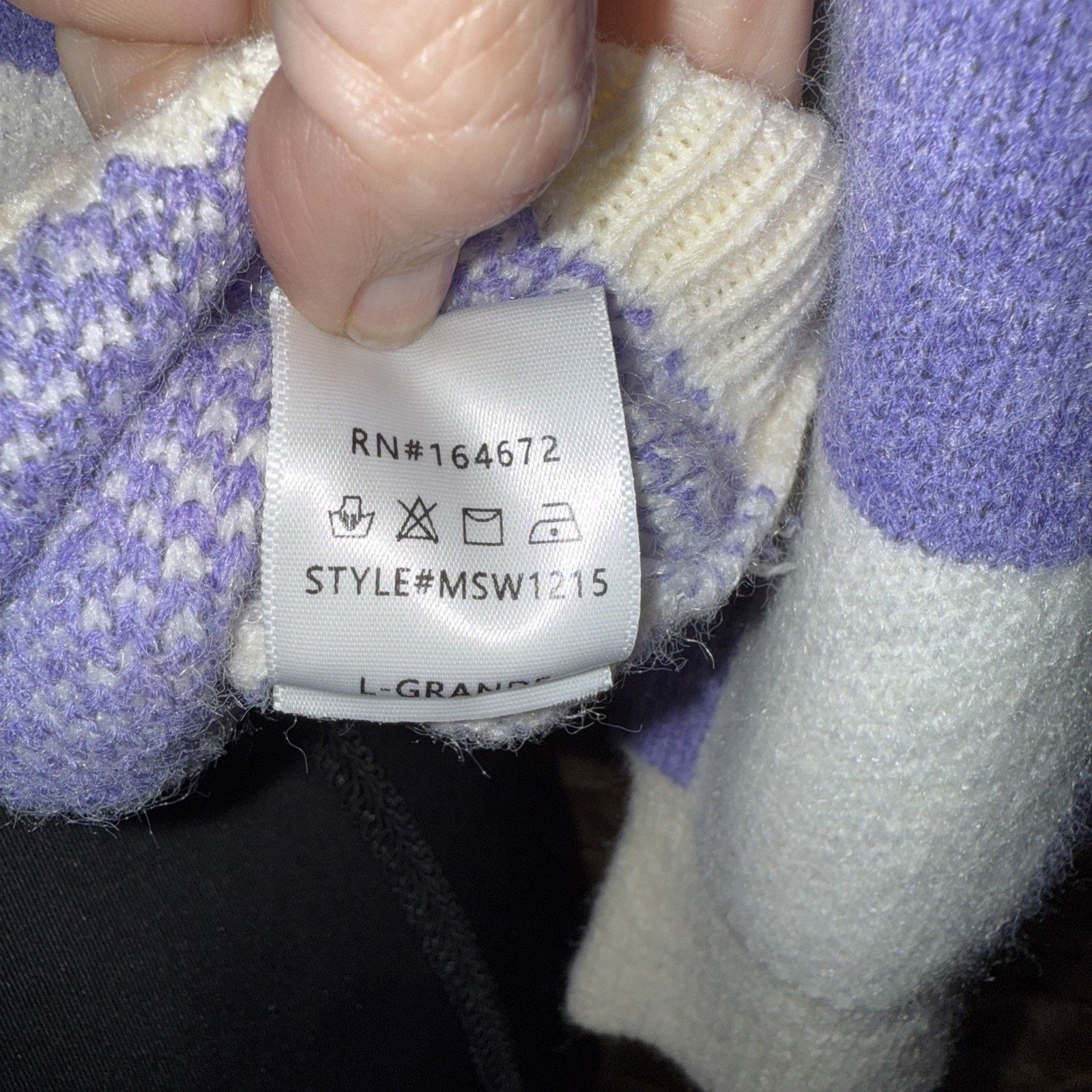 Other &Merci Women’s Purple Checkered Puff Sleeved Sweater Sz L Size L / US 10 / IT 46 - 9 Thumbnail