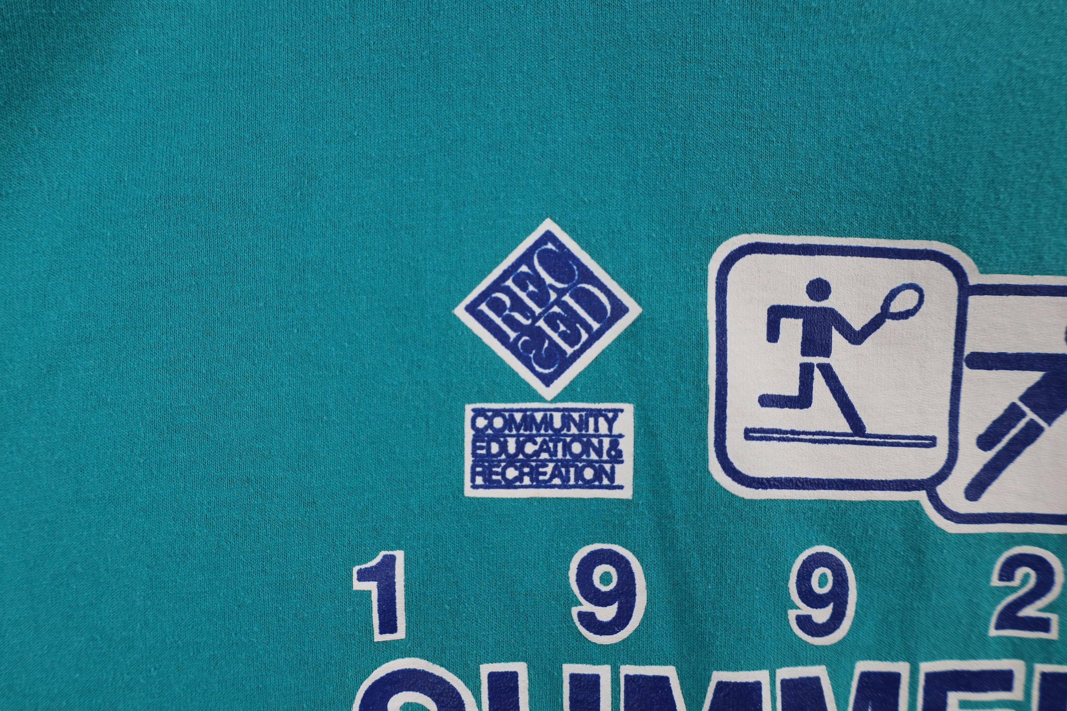 Vintage Vintage 90s Streetwear Summer Sports Camp T-Shirt Teal USA Size US L / EU 52-54 / 3 - 5 Thumbnail