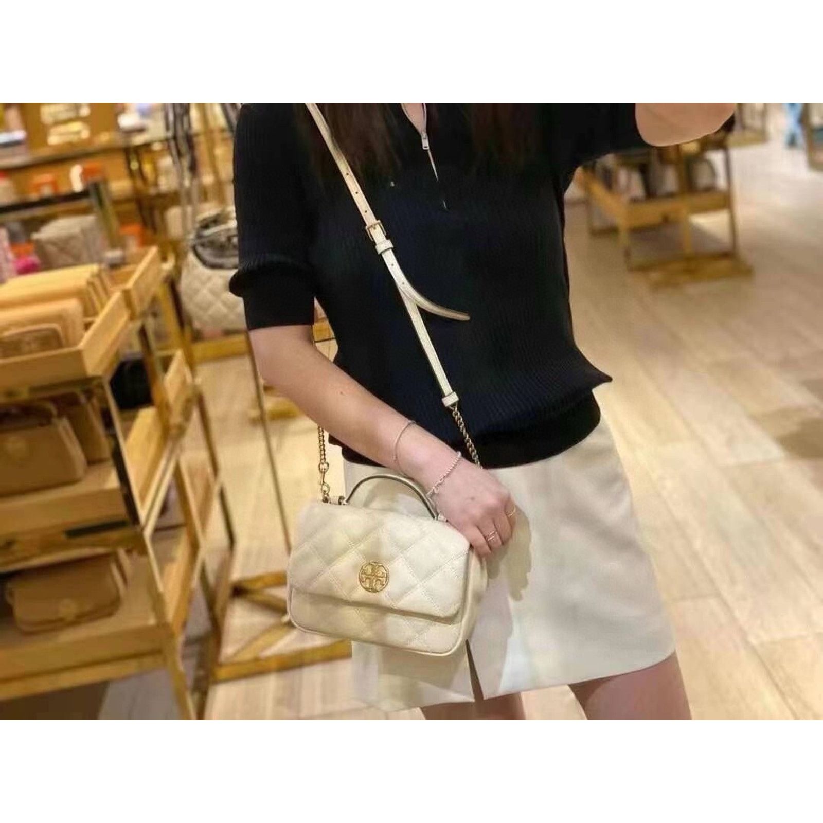 Tory Burch NWT Tory Burch 153399 Willa Mini Top Handle Bag IN BRIE Size ONE SIZE - 7 Thumbnail
