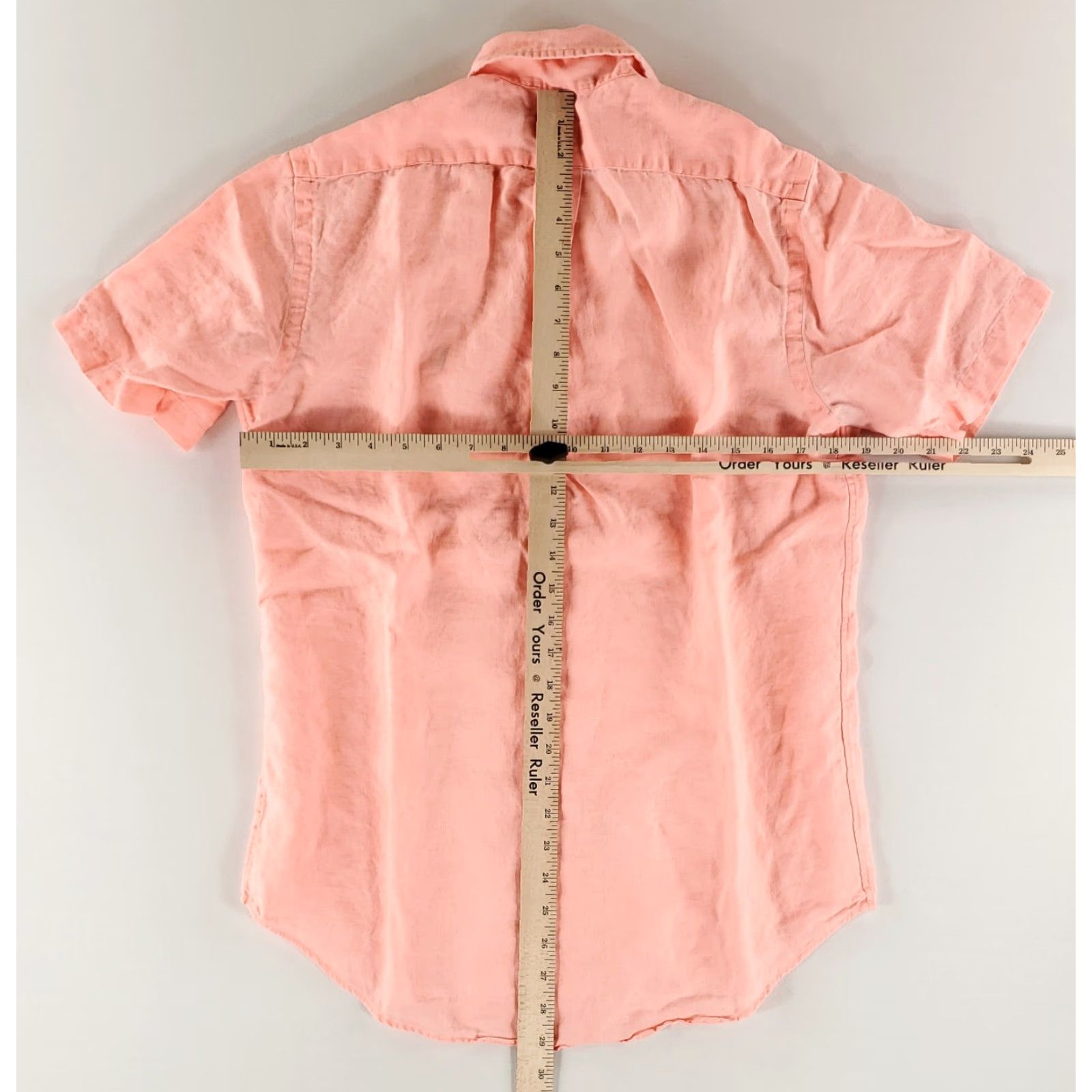 Ralph Lauren Ralph Lauren Shirt Mens S Pink Linen 100% Button-Down Short Sleeve Salmon Size US S / EU 44-46 / 1 - 6 Thumbnail