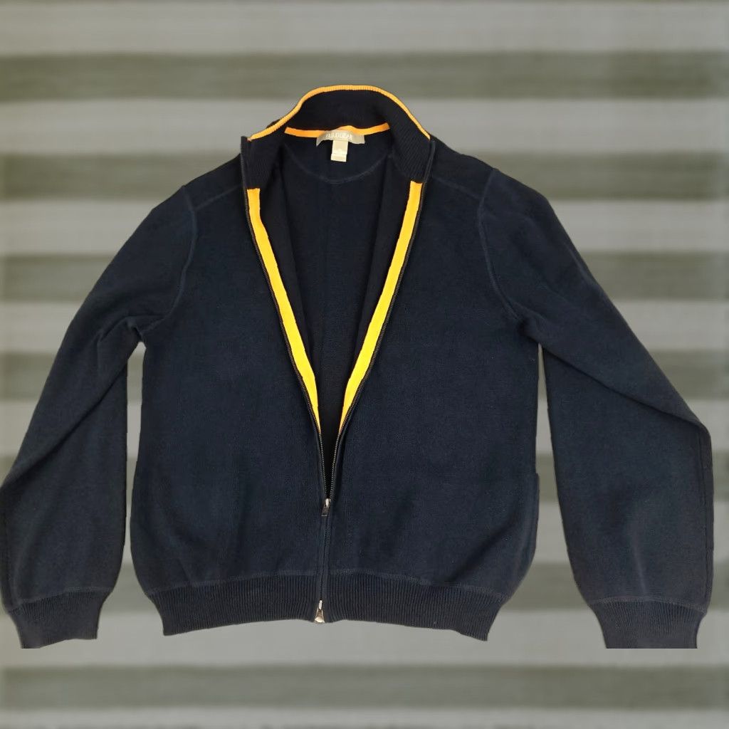 X-LARGE VINTAGE Field Gear Cardigan Sweater X-Large Blue Cotton Knit Full Zip Long Sleeve V-Neck Pockets Unisex Adults Winter Fall Casual Shirt? Size US XL / EU 56 / 4 - 1 Thumbnail