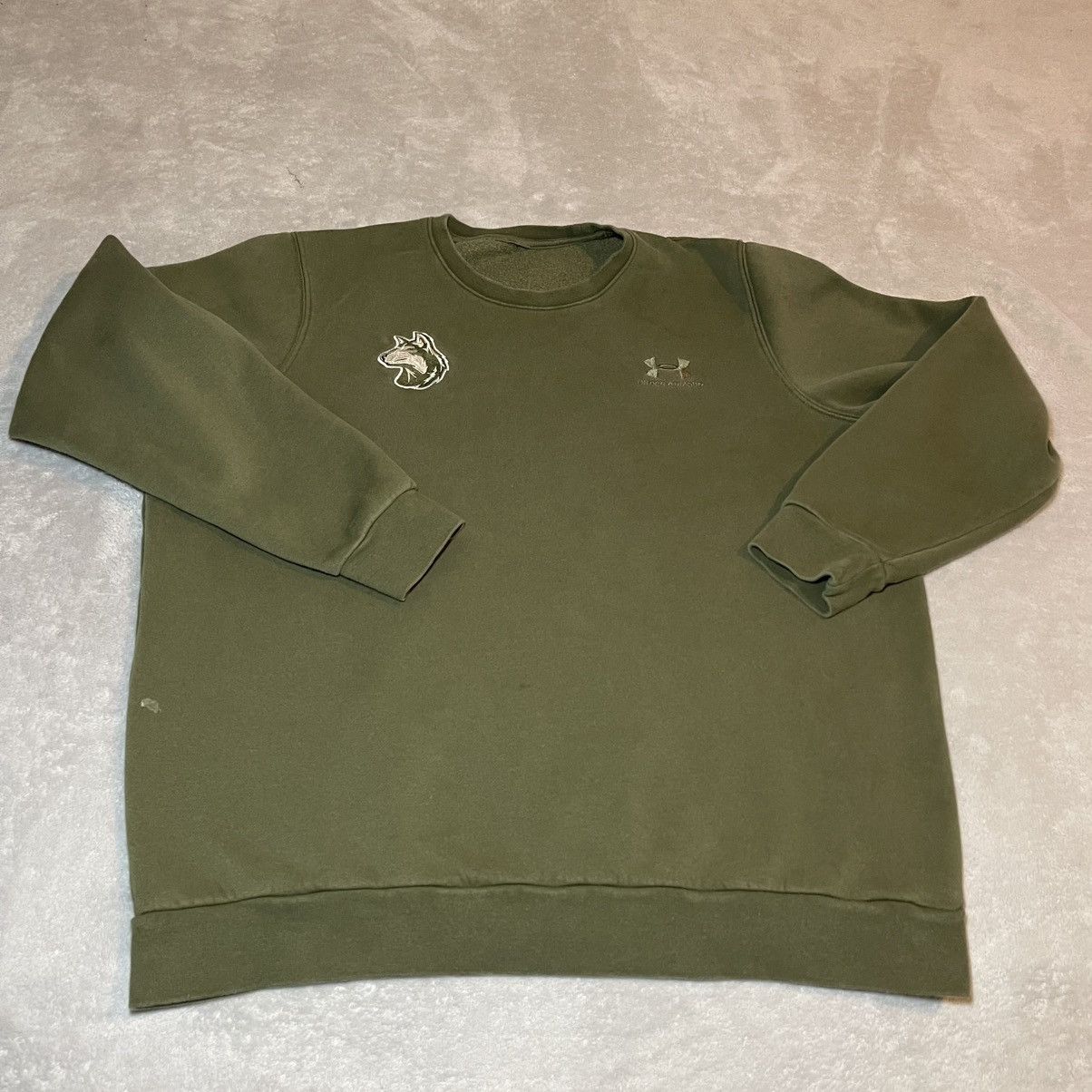 Under Armour Under Armour Men Rival Fleece Crewneck Green Wolf XL Sweater Size US XL / EU 56 / 4 - 1 Thumbnail