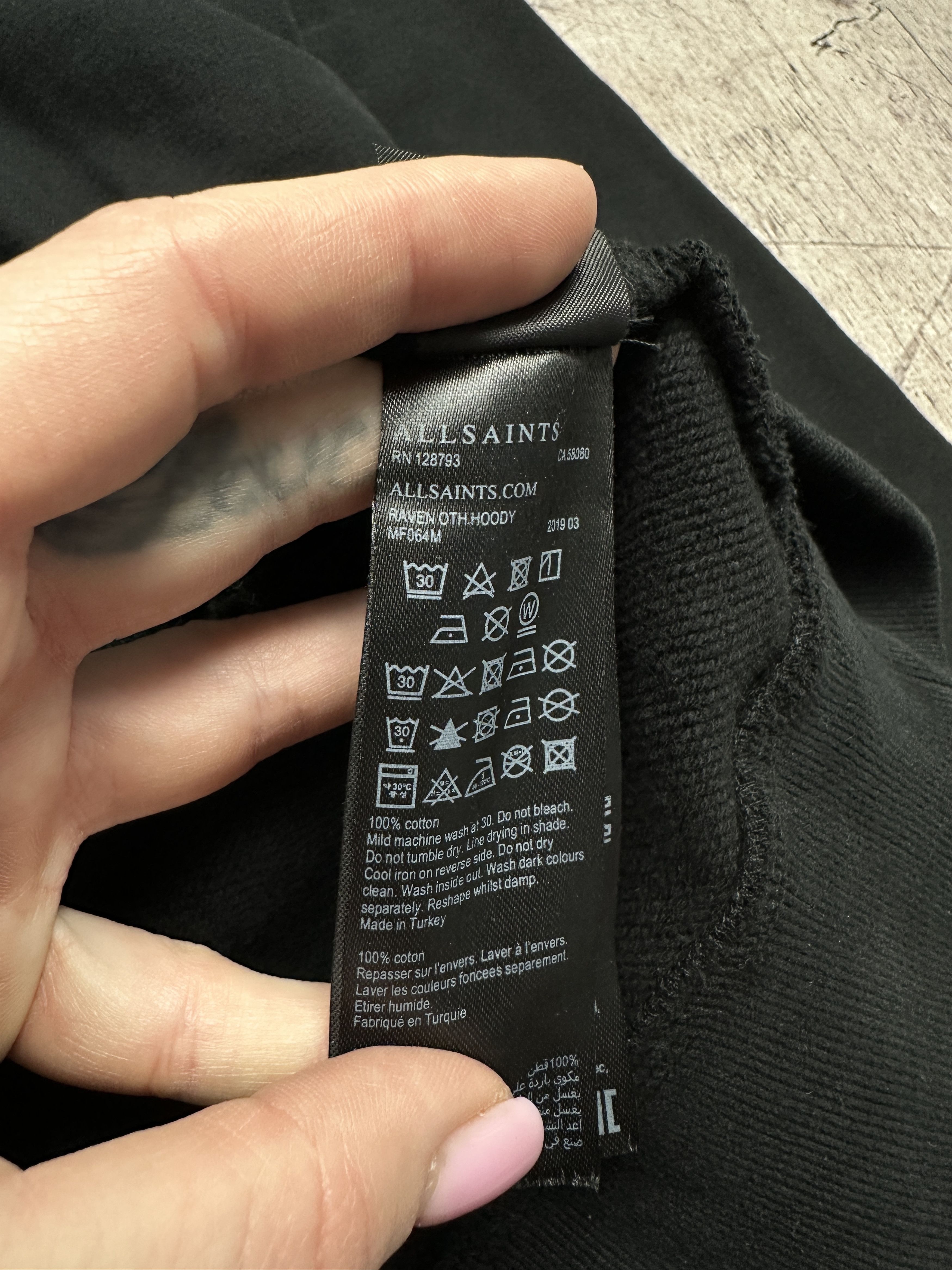 Allsaints × Vintage Allsaints Mens Raven OTH Hoody Size US S / EU 44-46 / 1 - 5 Thumbnail