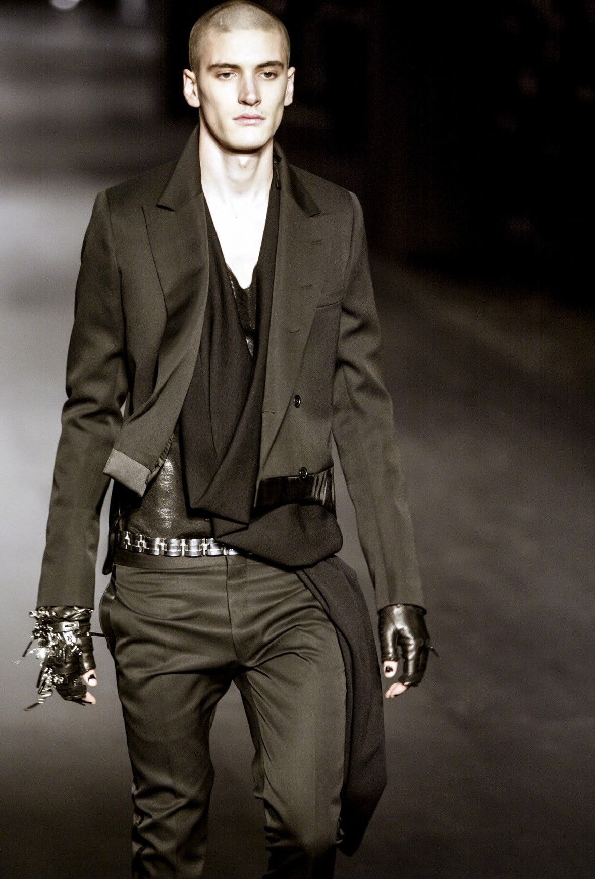 Dior Dior Homme AW03 Luster Runway Tuxedo Pants - Black Size 44L - 3 Thumbnail