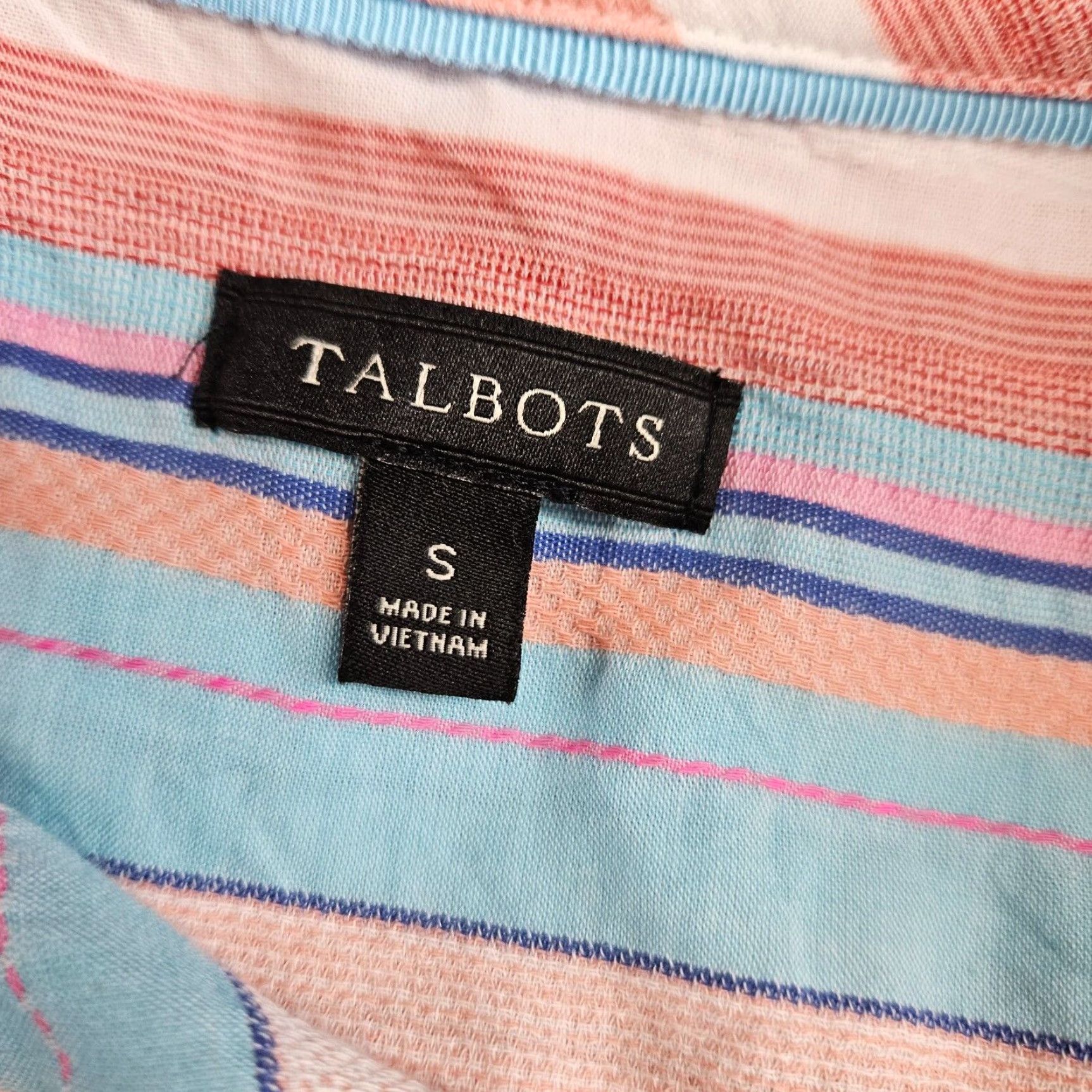Talbots Talbots Womens Button-Front Shirt Sz S Pink Stripe Cotton Long Sleeve Size S / US 4 / IT 40 - 6 Thumbnail