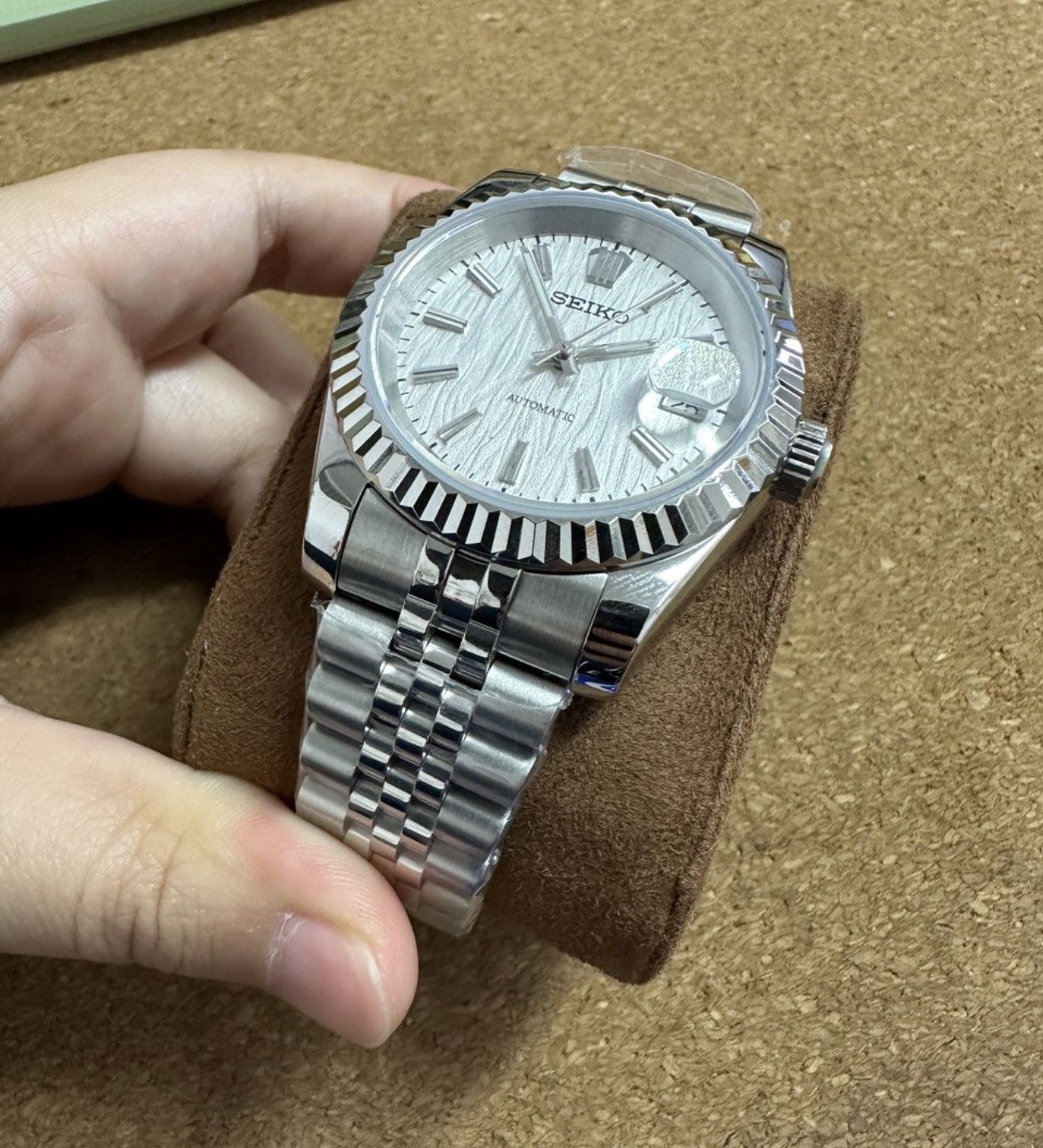Japanese Brand Seiko Mod Datejust White Dial Steel Jubilee Watch 36mm Size ONE SIZE - 3 Thumbnail